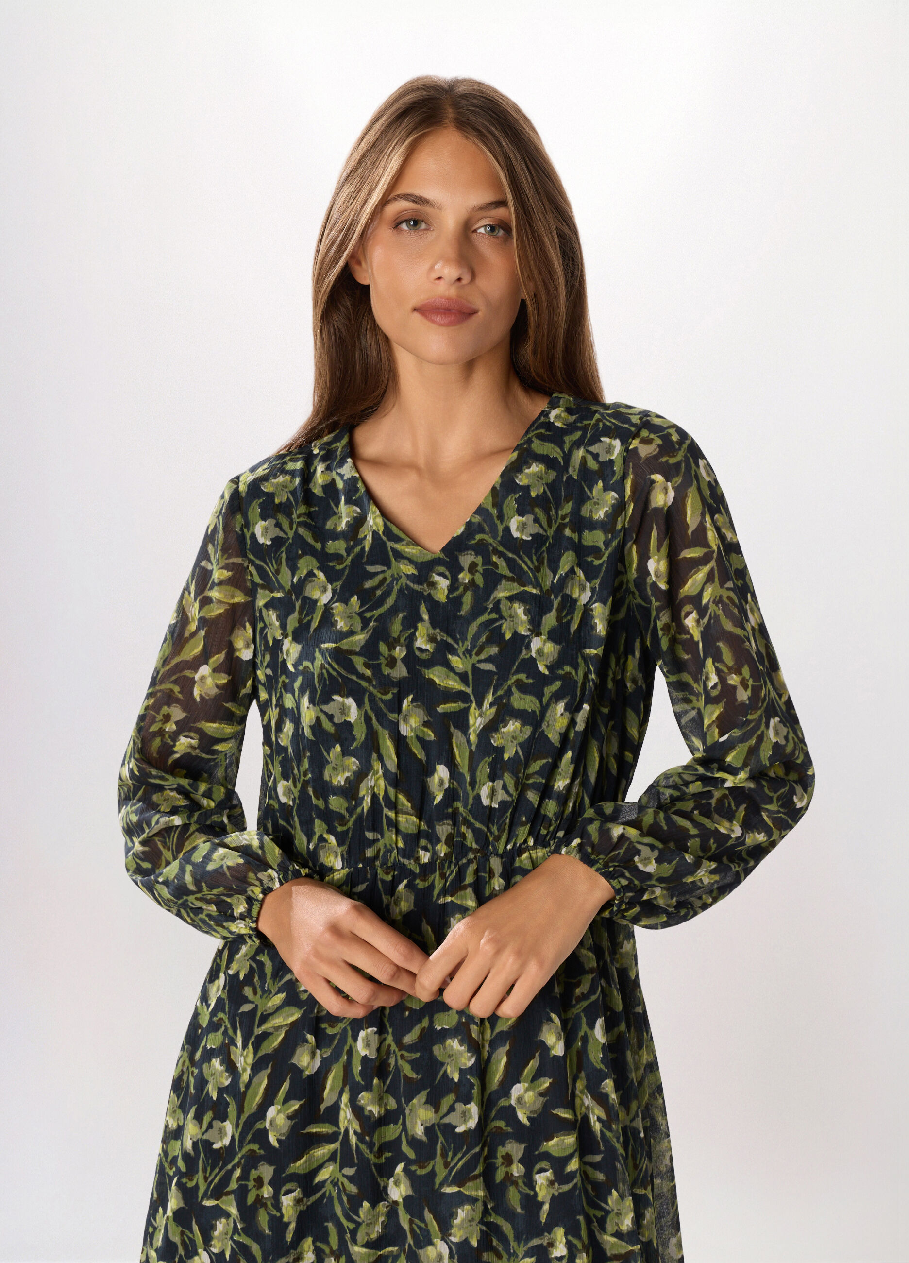 Abito lungo con stampa donna_2