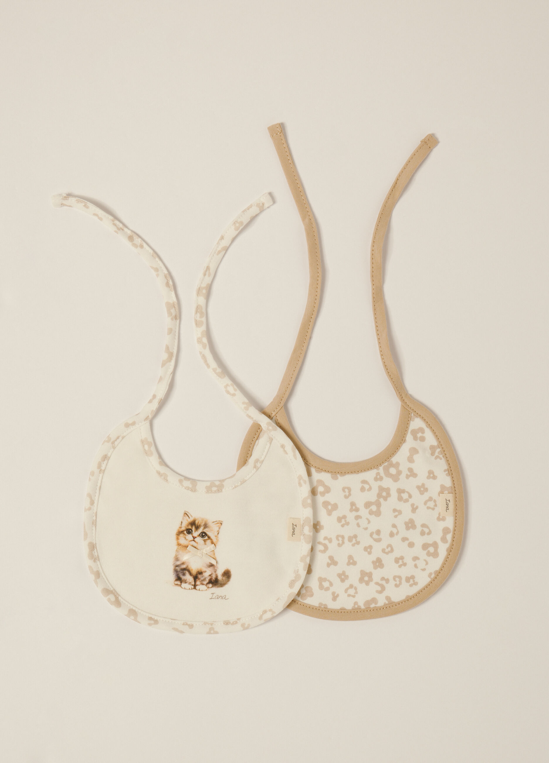 Pack 2 bavaglini in interlock di puro cotone IANA neonata_0