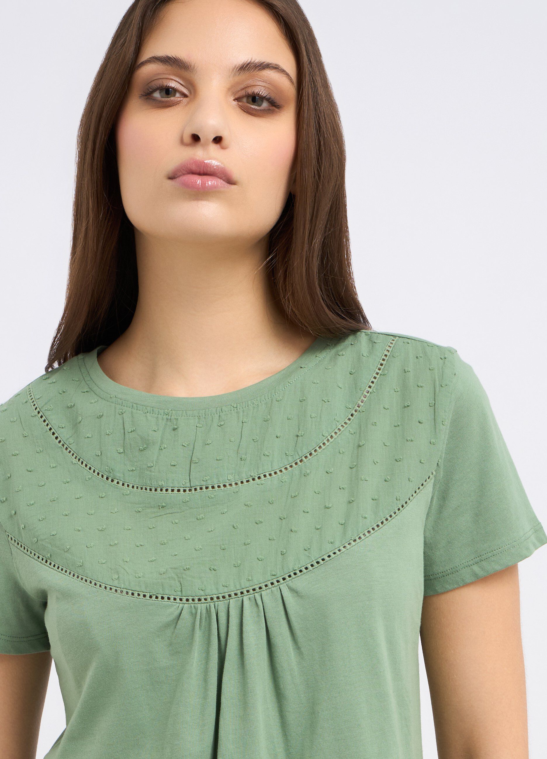 T-shirt in puro cotone con ricami donna_2
