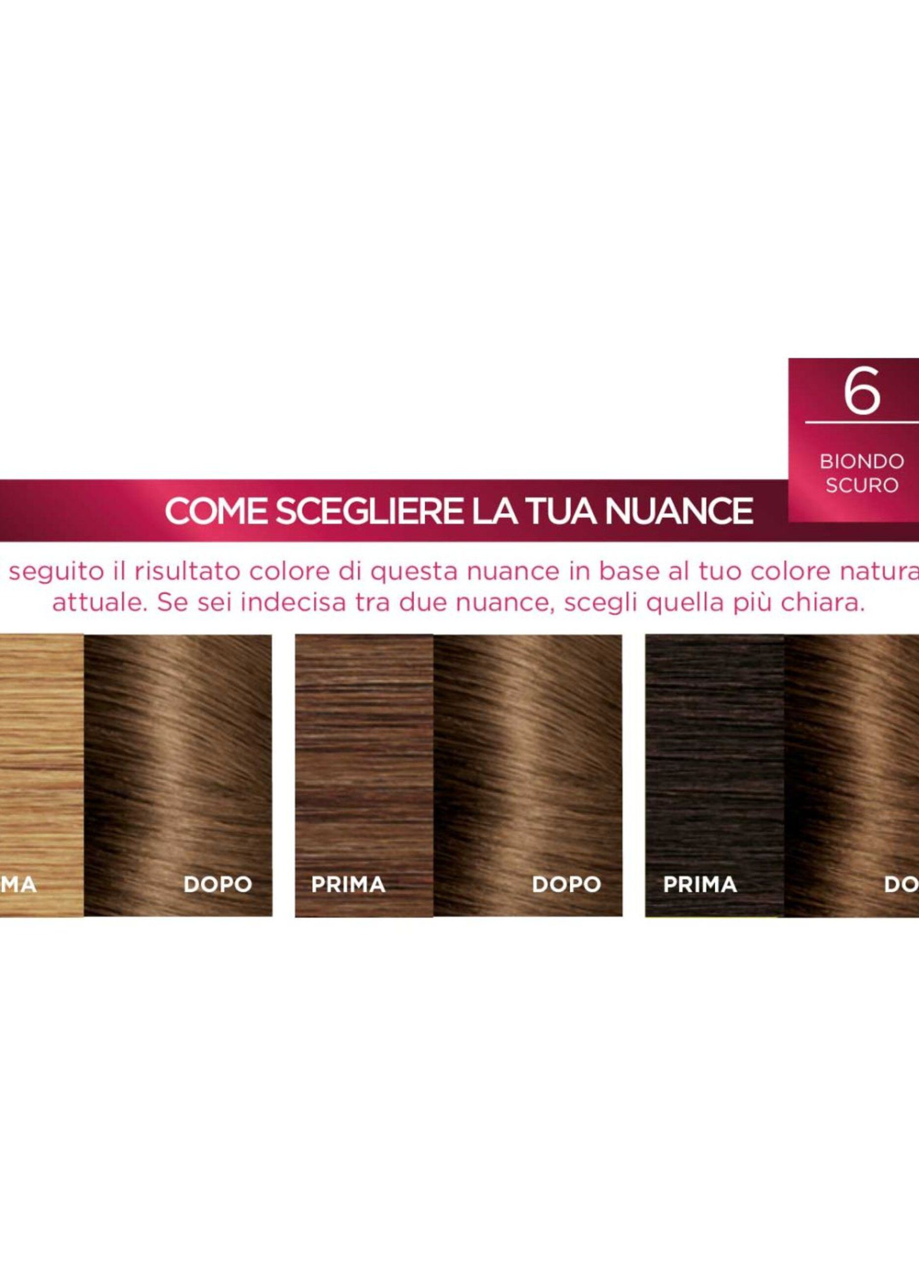 L'Oréal Paris Tinta Capelli Excellence, Copre i capelli bianchi, colore ricco, luminoso e a lunga durata, 6 Biondo Scuro.
