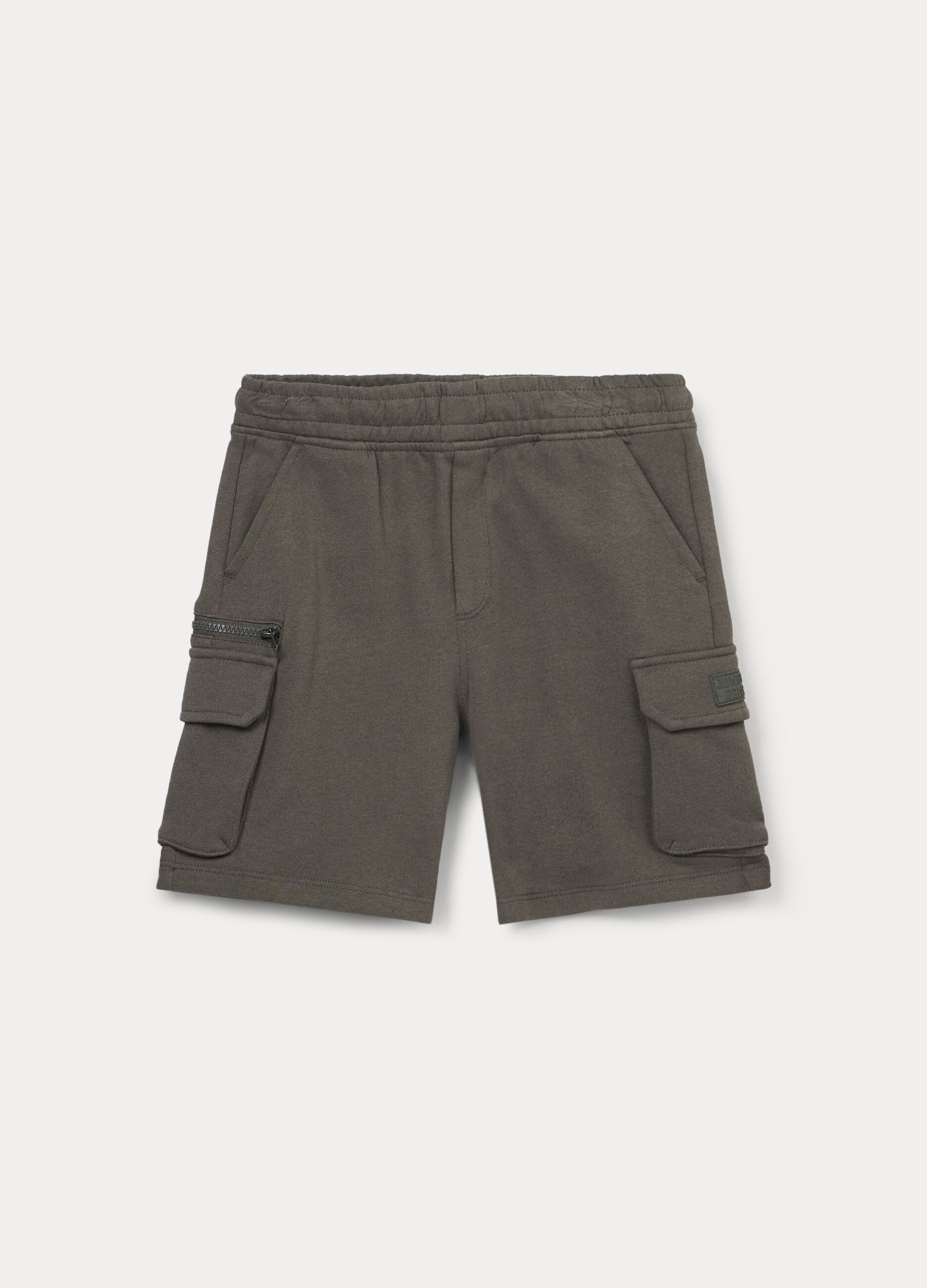Shorts cargo in french terry di puro cotone bambino_0