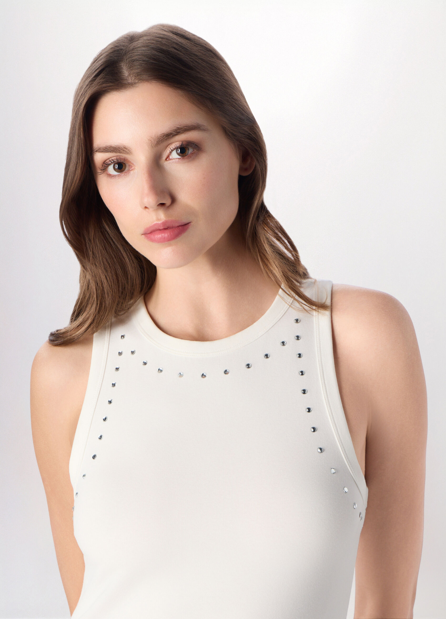 Canotta in jersey di cotone stretch donna_2