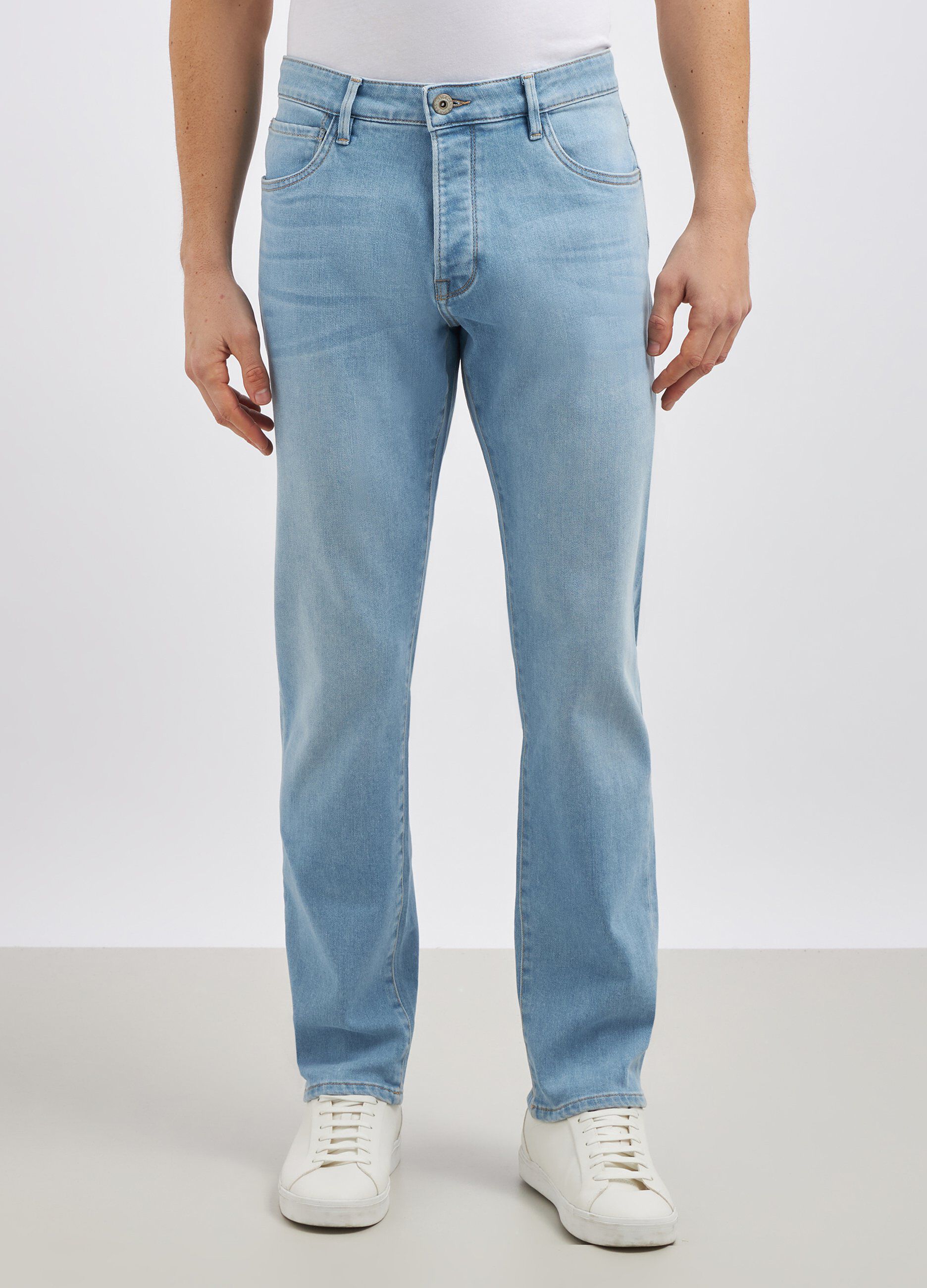 Pantaloni in denim di misto cotone uomo_1