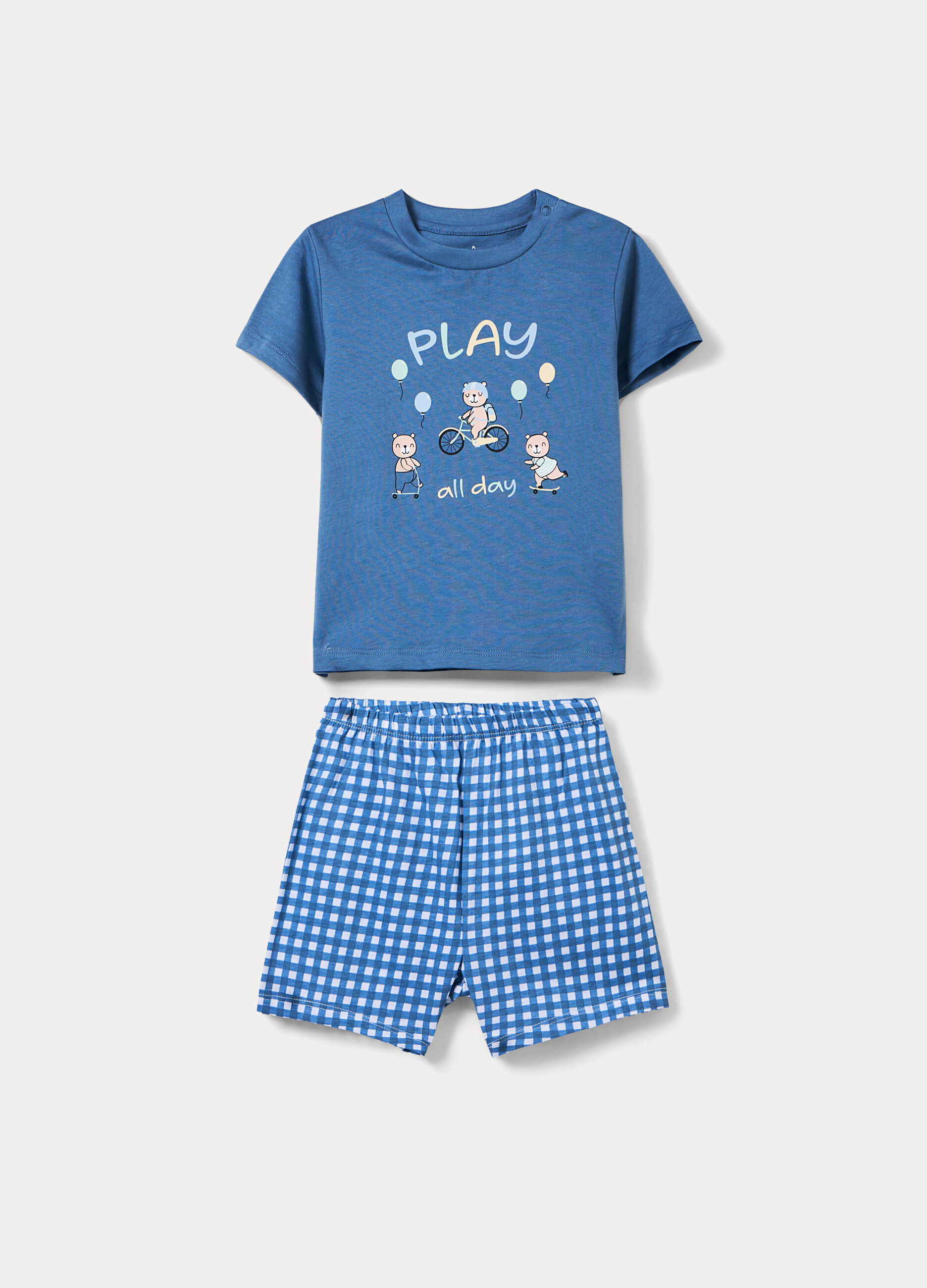 Pigiama corto in jersey di puro cotone_0