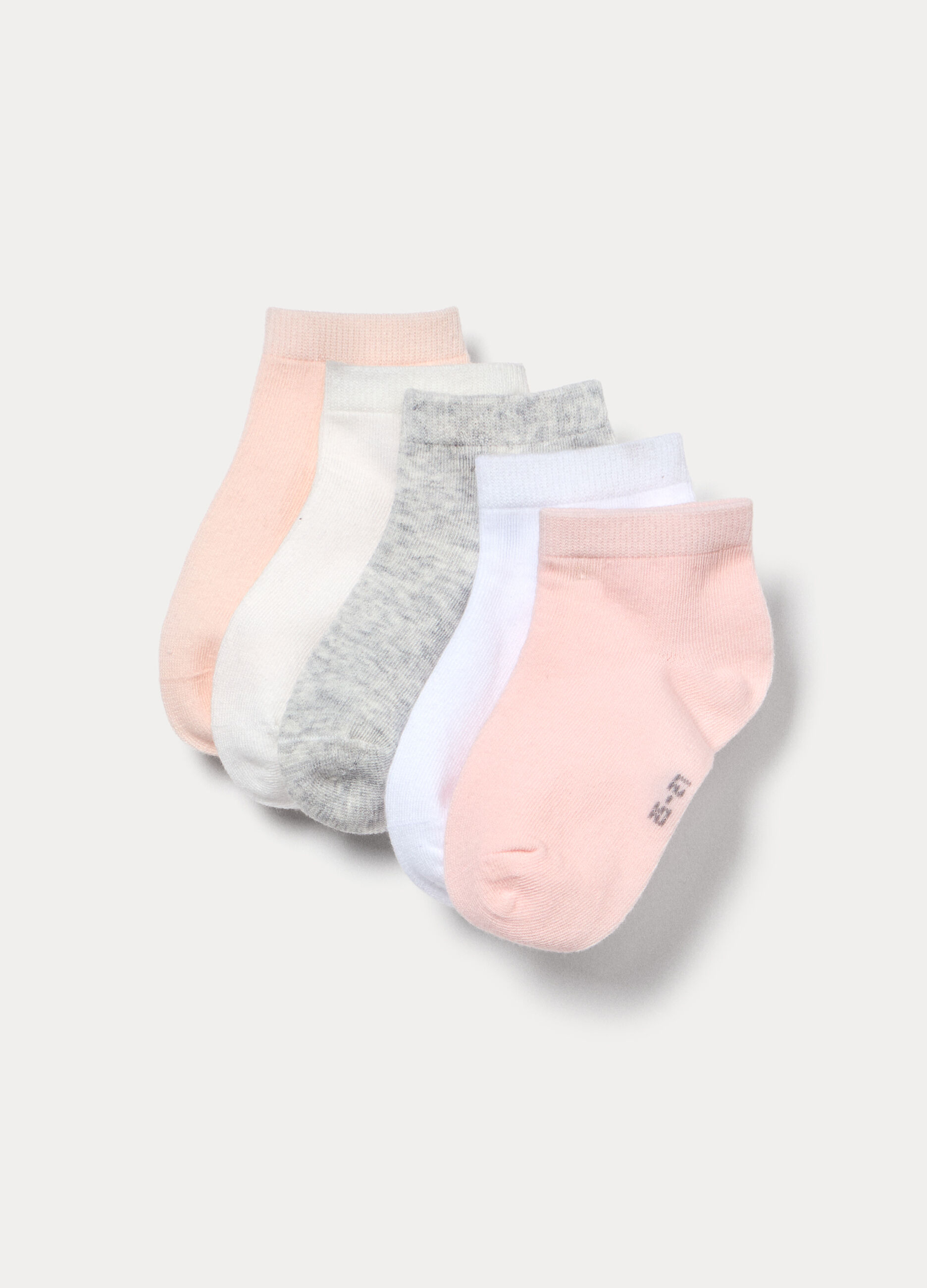Pack 5 calze corte in cotone stretch bambina_0
