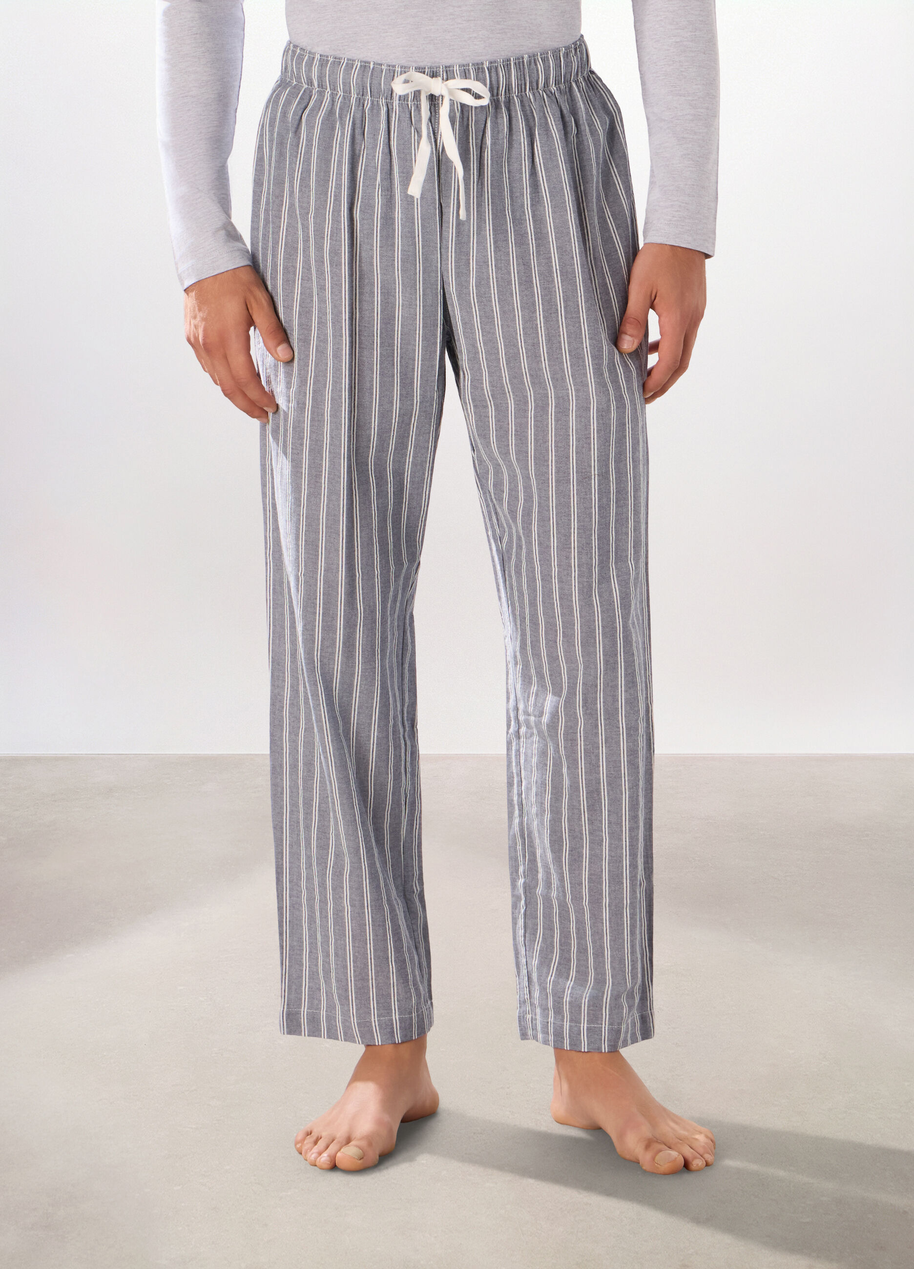 Pantalone lungo pigiama in puro cotone uomo_2
