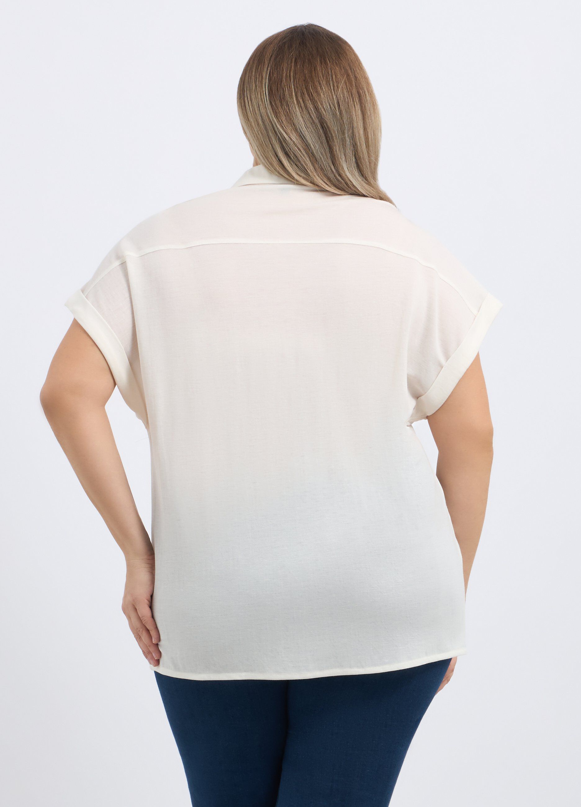 Camicia in misto viscosa piquet donna curvy_1
