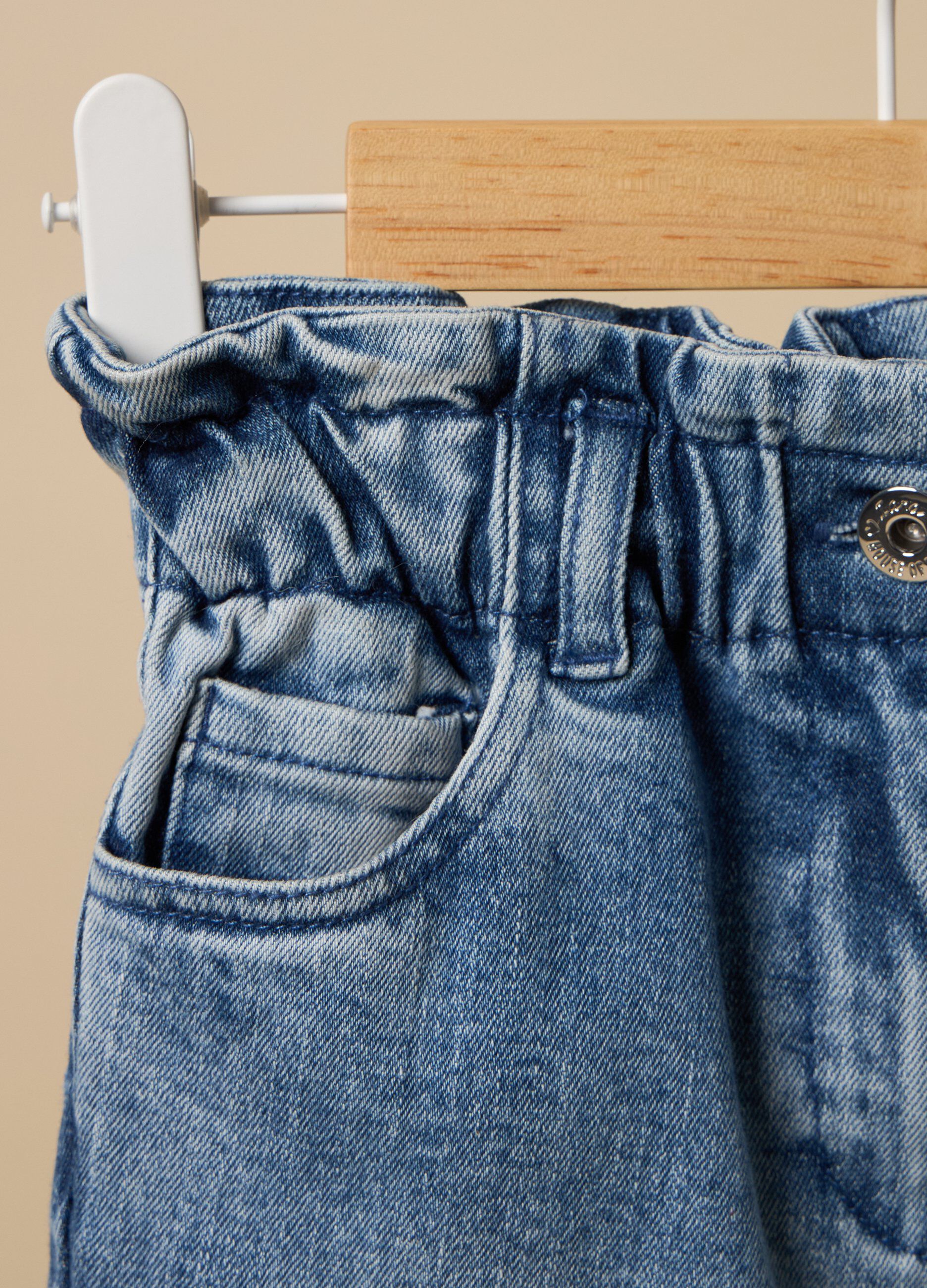Pantaloni IANA in denim di puro cotone bambina_1