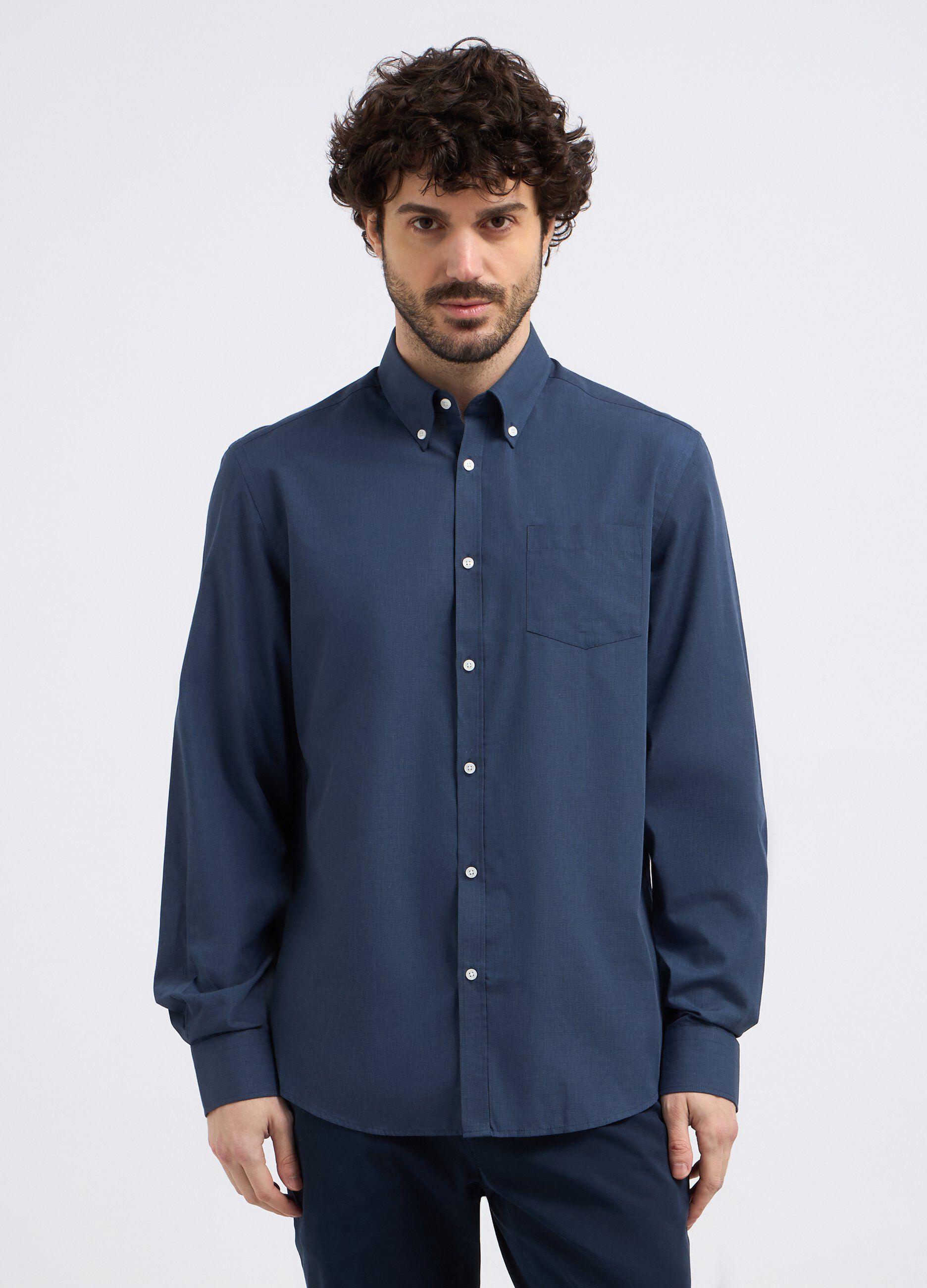 Camicia a micro quadri uomo_0
