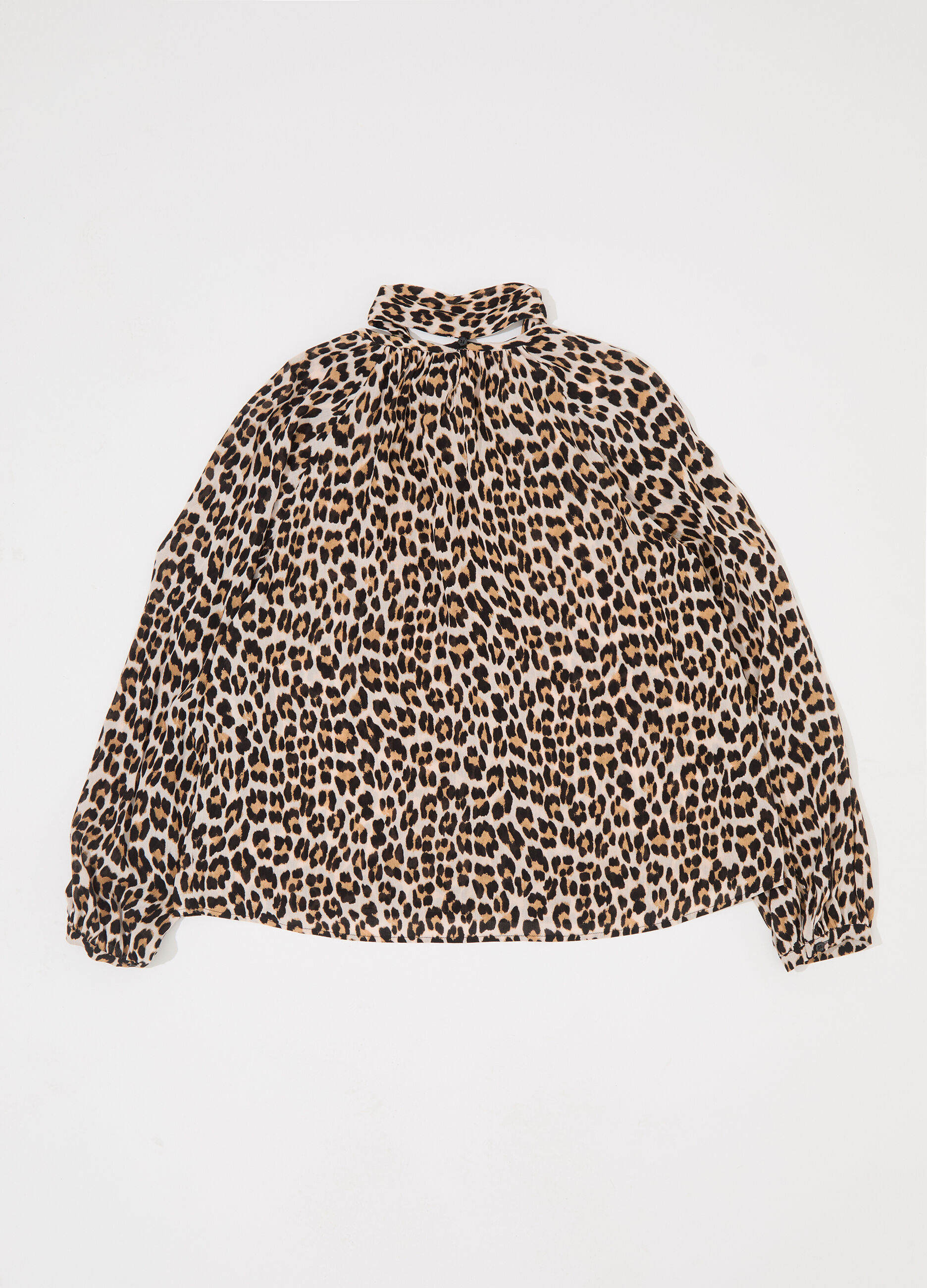Blusa in viscosa crêpe animalier donna_5