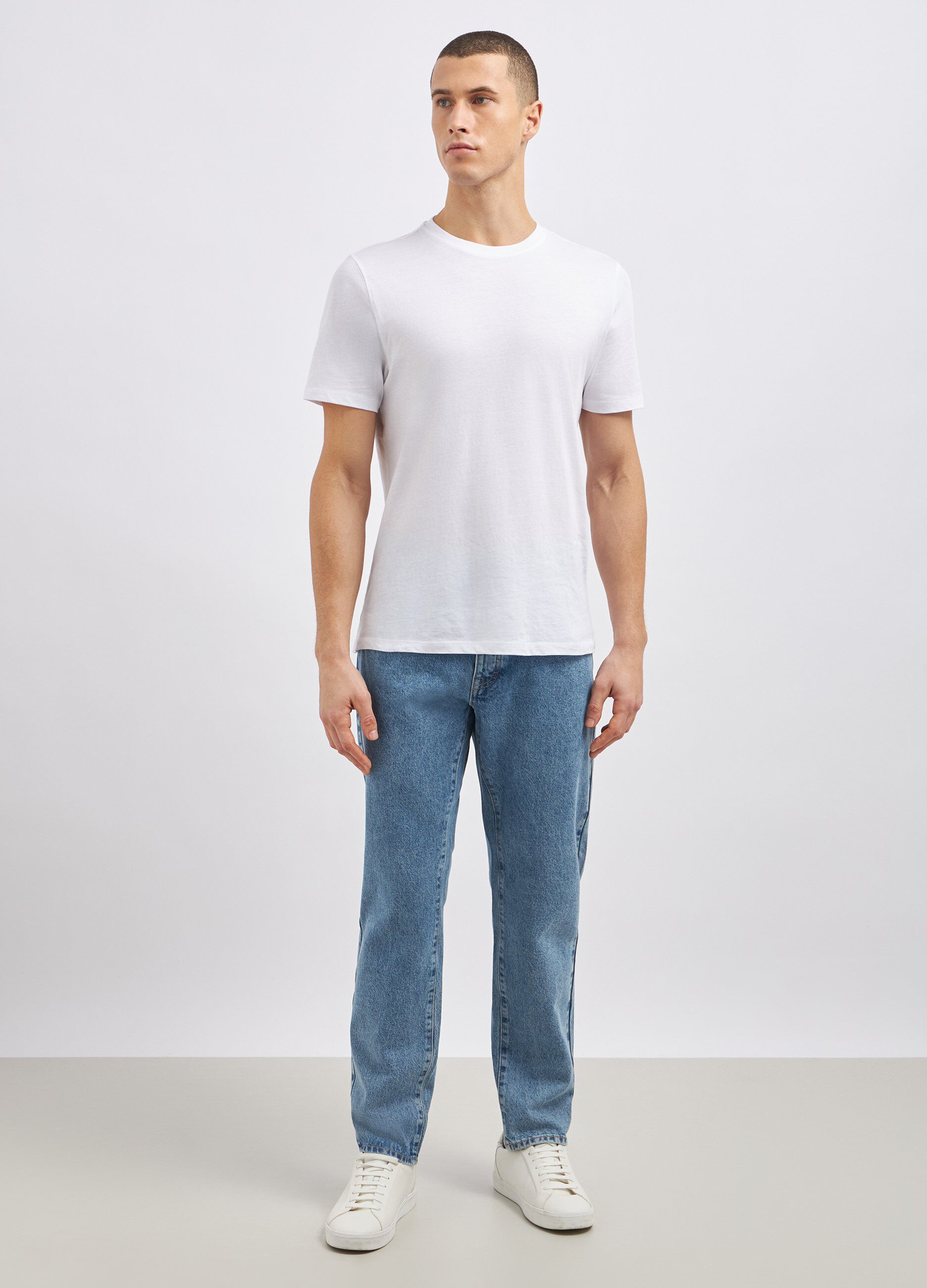Jeans regular fit in puro cotone uomo_0