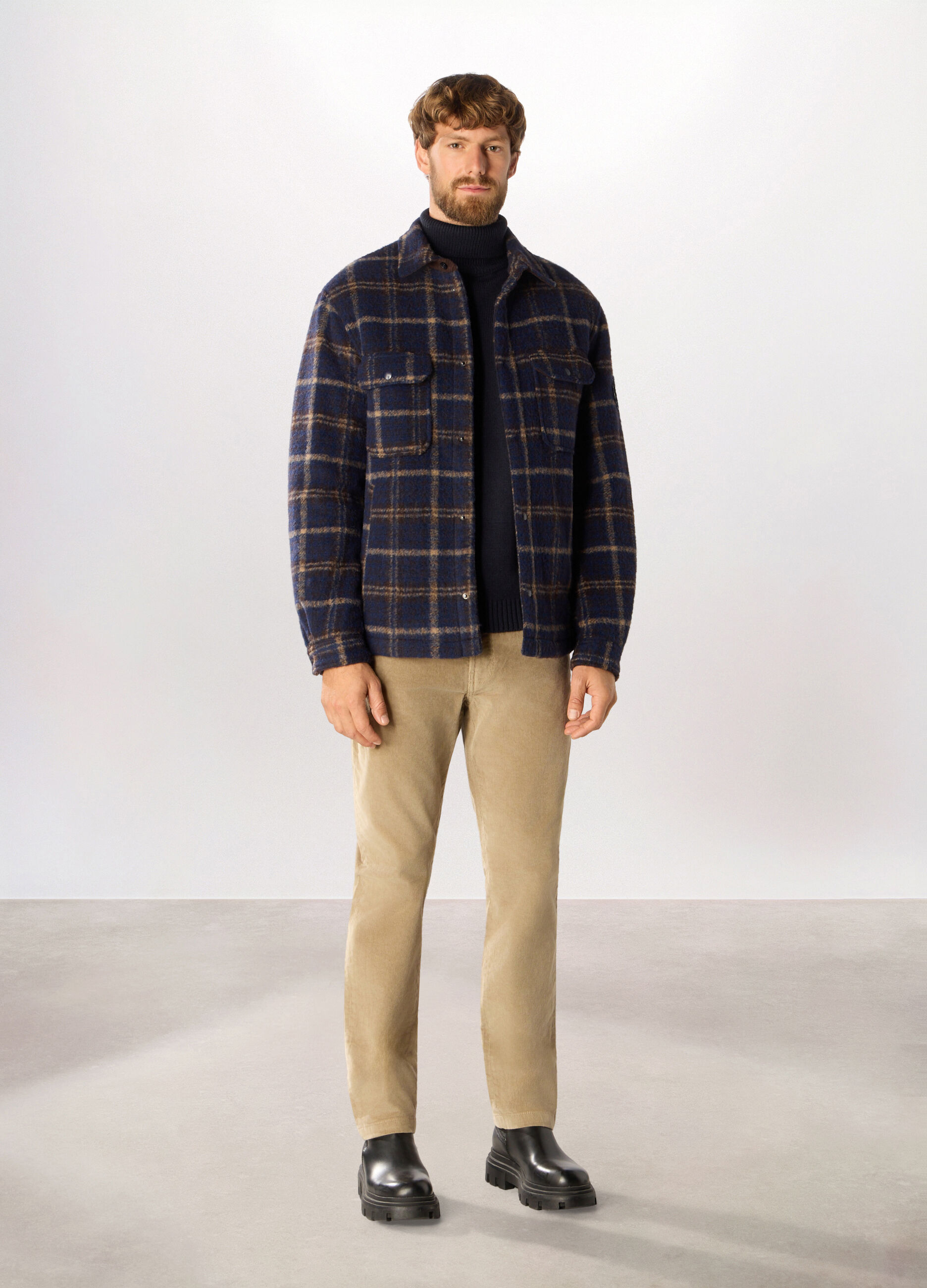 Giacca a camicia a quadri uomo_0