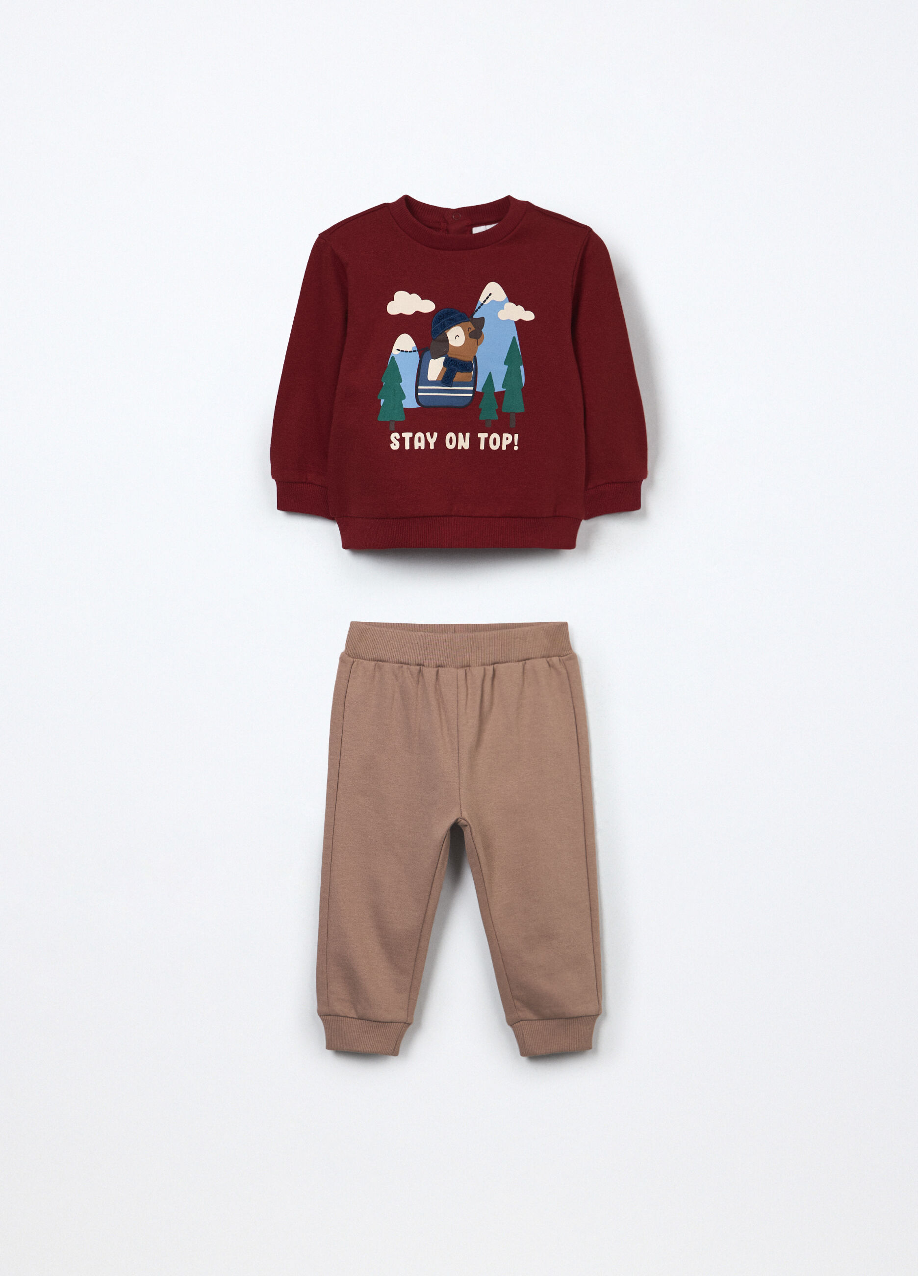 Jogging set in puro cotone fleece neonato_0