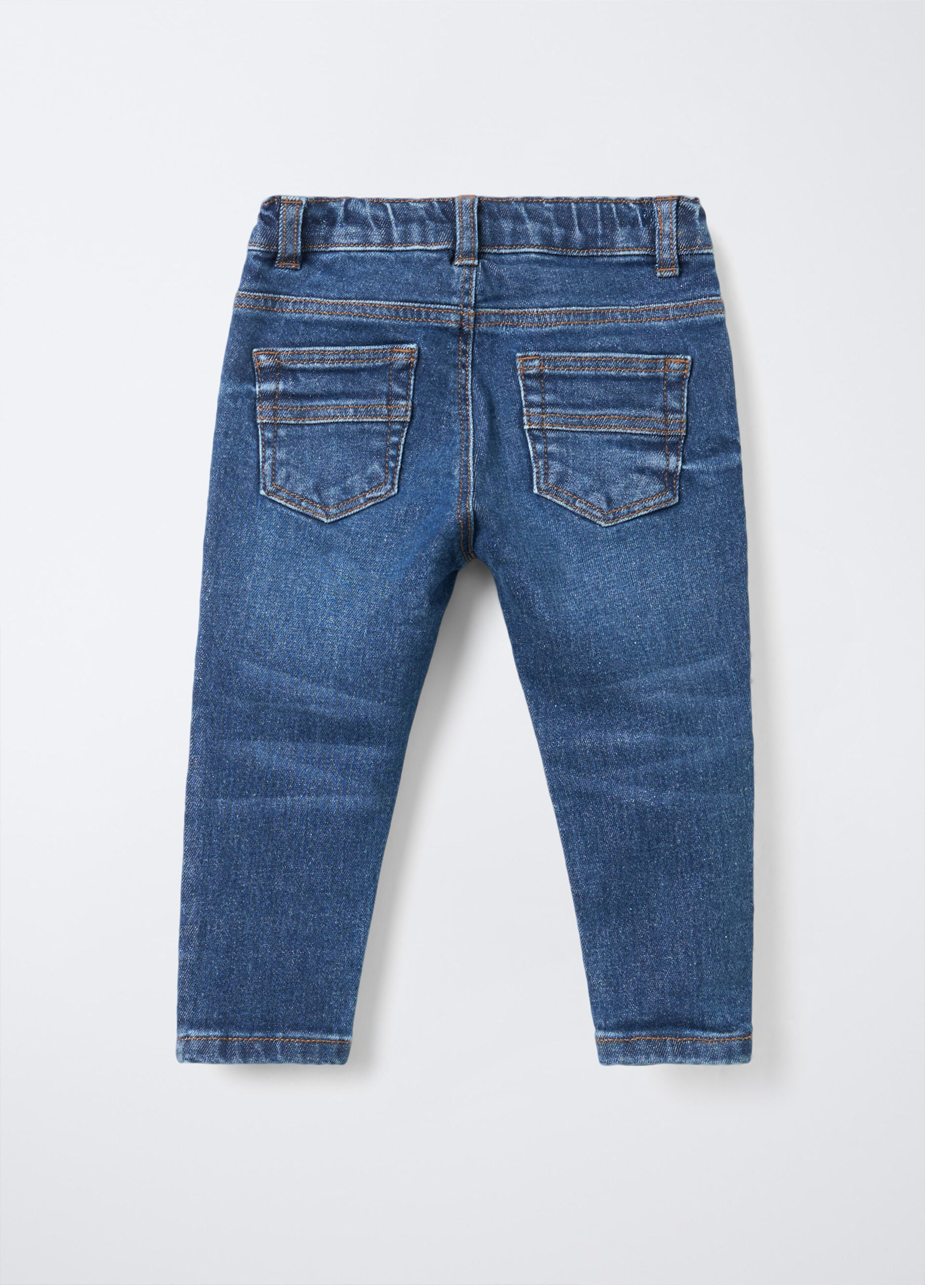 Pantaloni in denim di cotone stretch Straight Fit bimbo_1