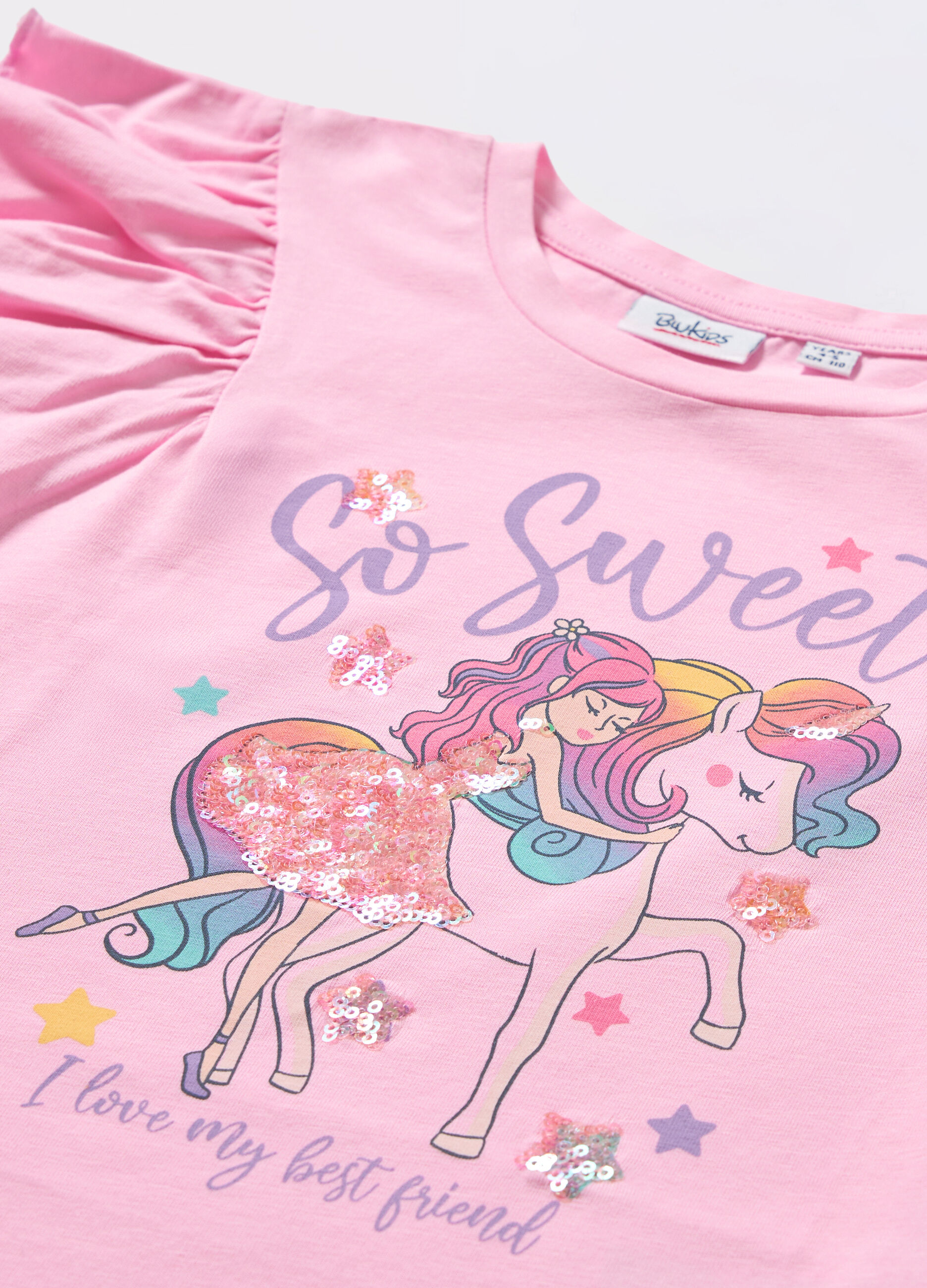 T-shirt in jersey di cotone stretch bambina_1