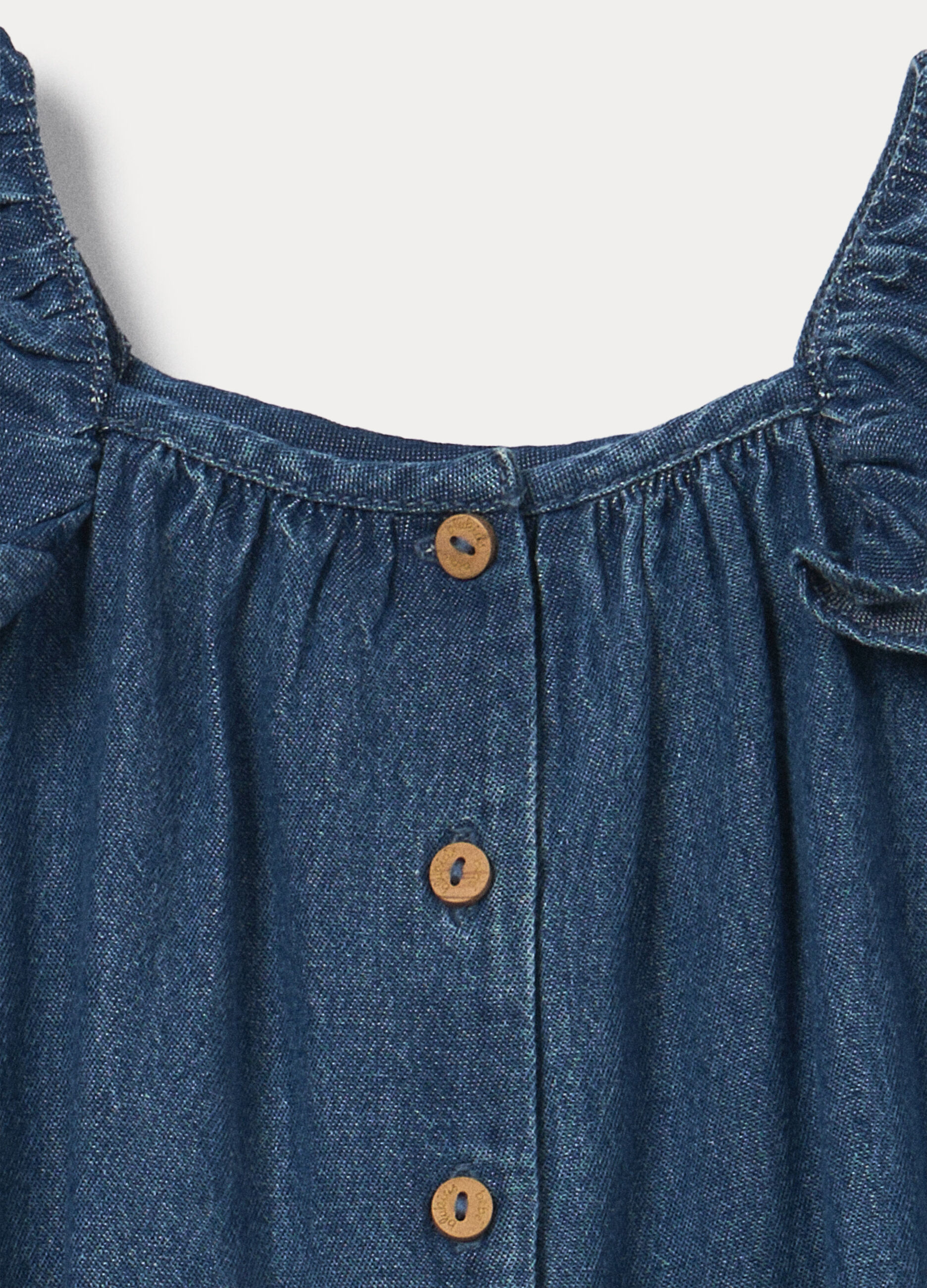 Tutina in chambray di puro cotone neonata_2