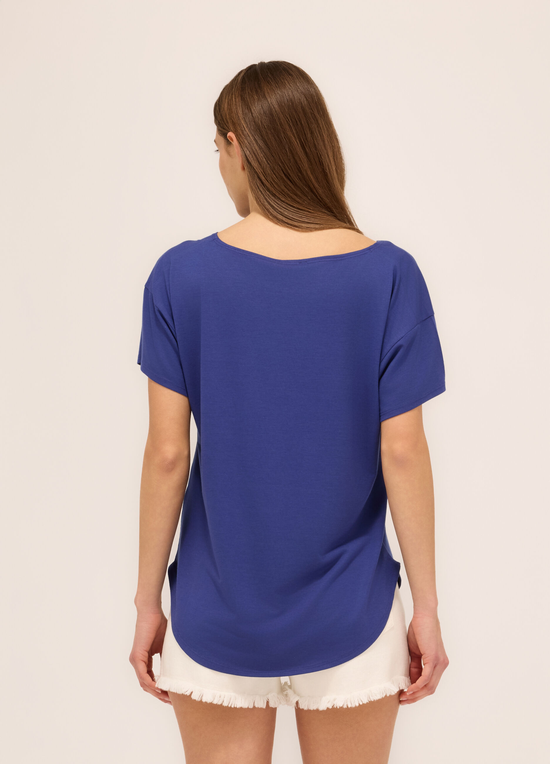 T-shirt in jersey di misto viscosa cotone donna_1
