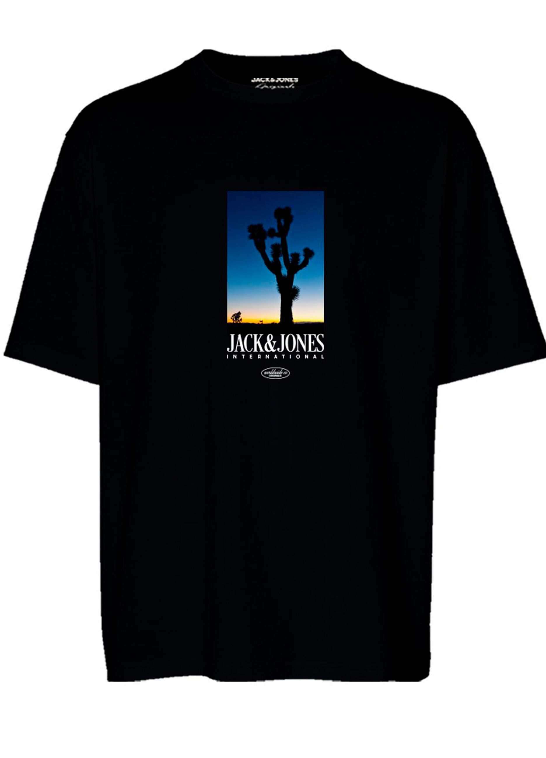 T-shirt girocollo in jersey con stampa uomo_0