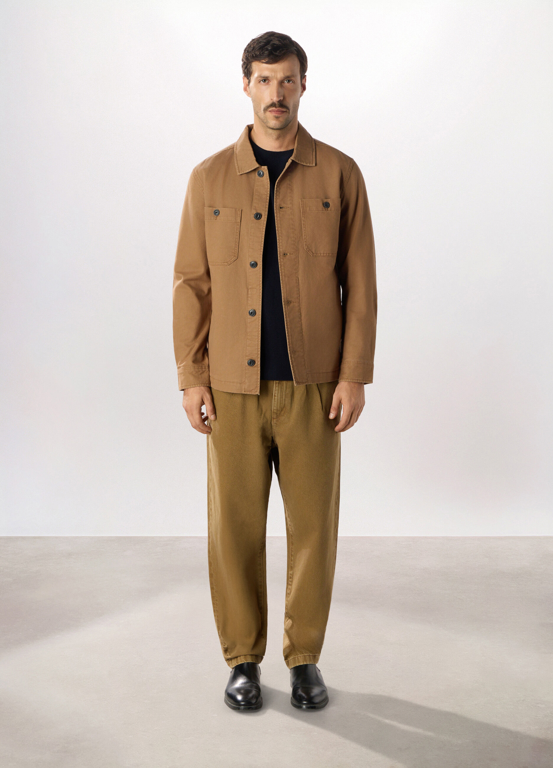 Giacca a camicia in denim di cotone uomo_0