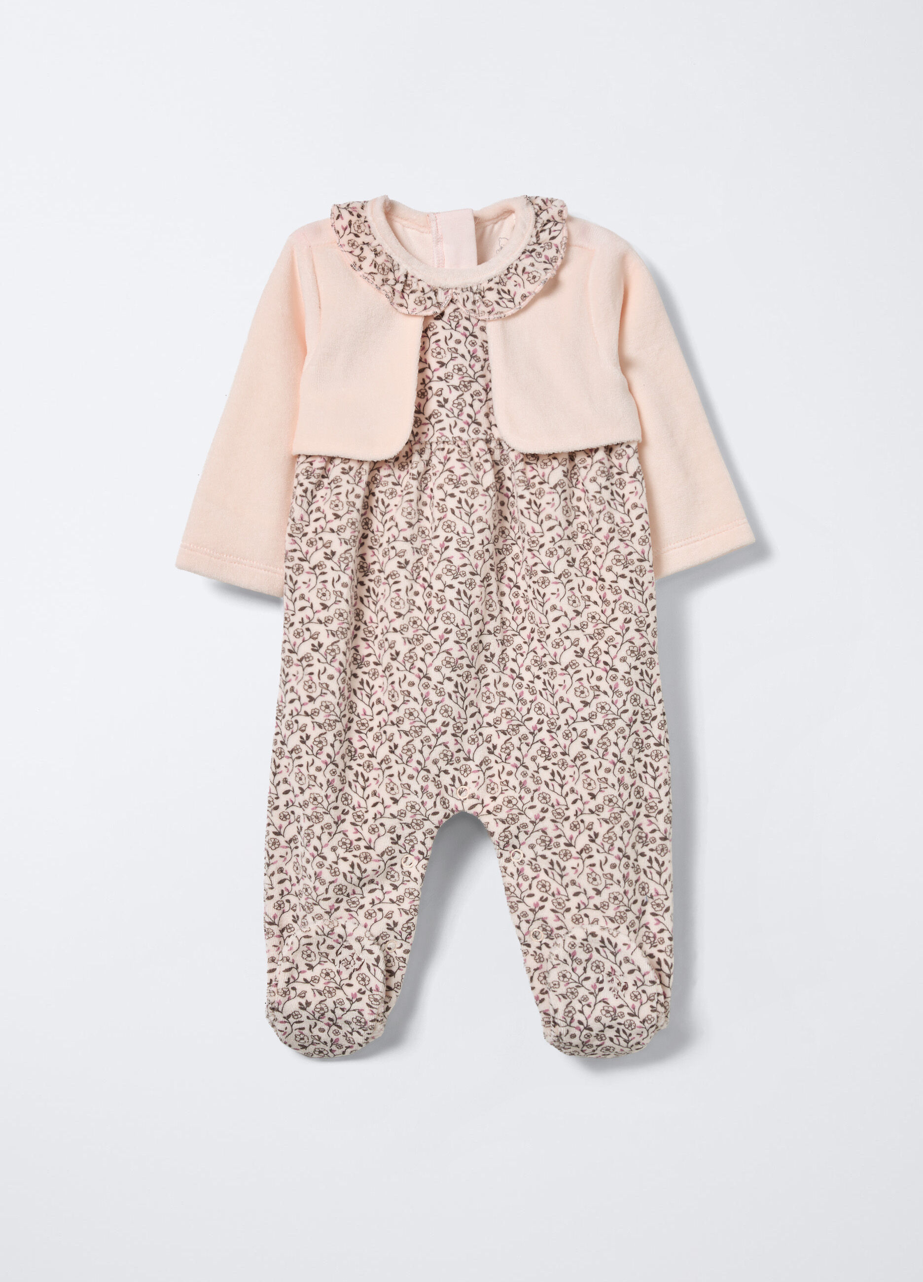 Tutina velour misto cotone neonata_0