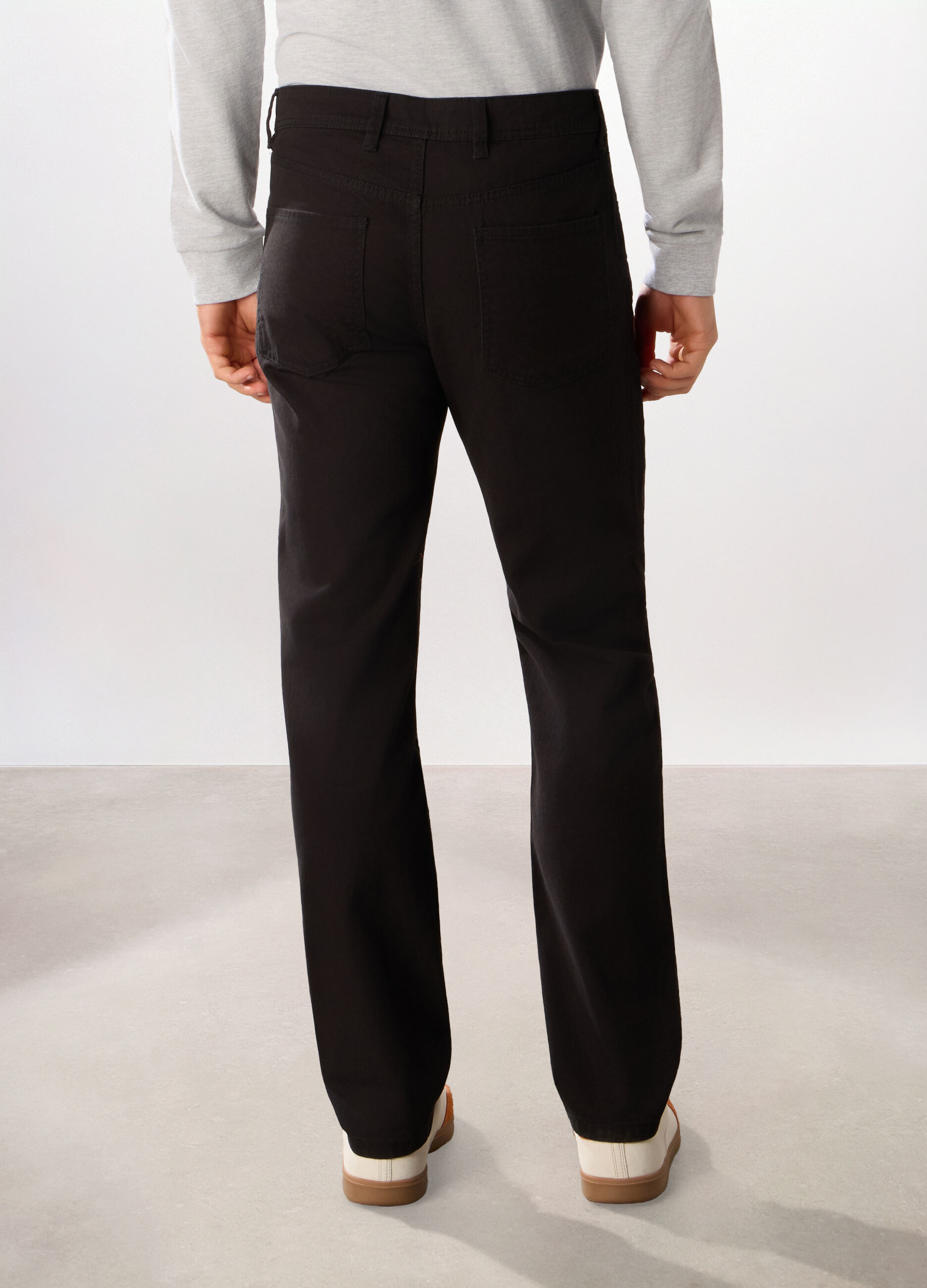 Pantaloni cinque tasche in twill di cotone uomo_1