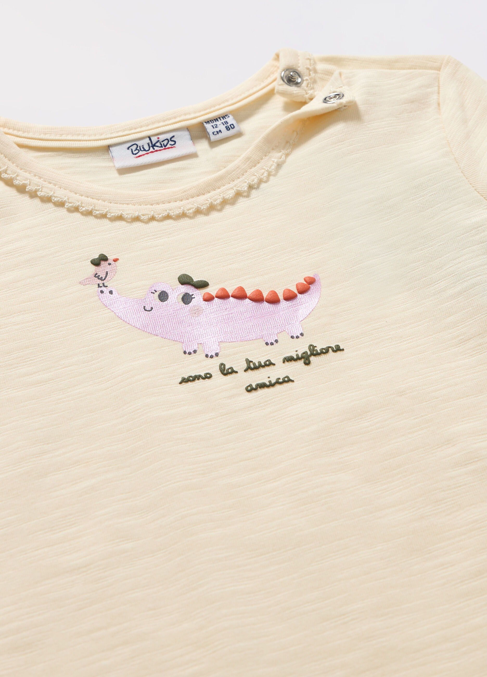 T-shirt in jersey di cotone stretch neonata_1