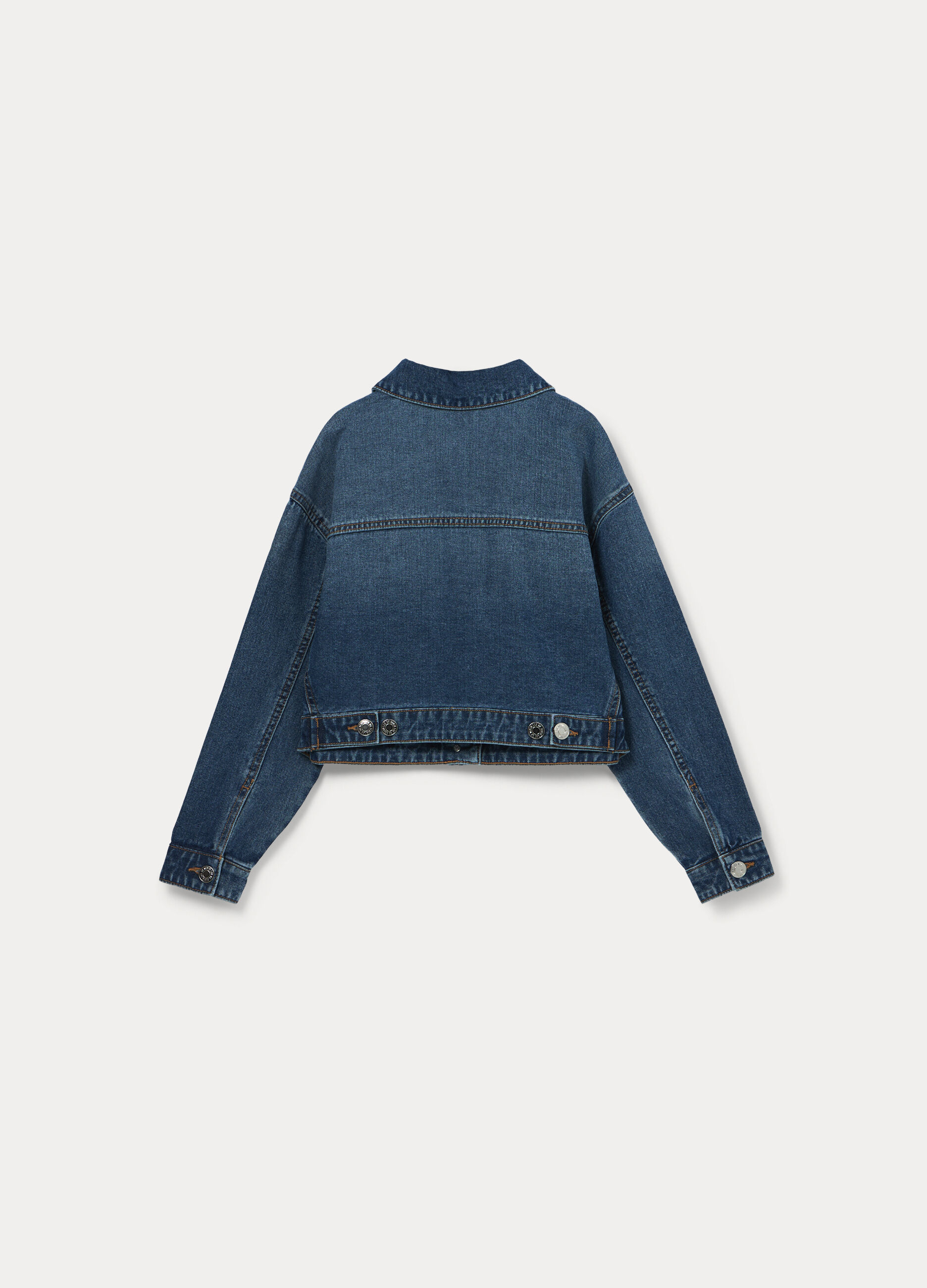 Giacca in denim di puro cotone ragazza_1