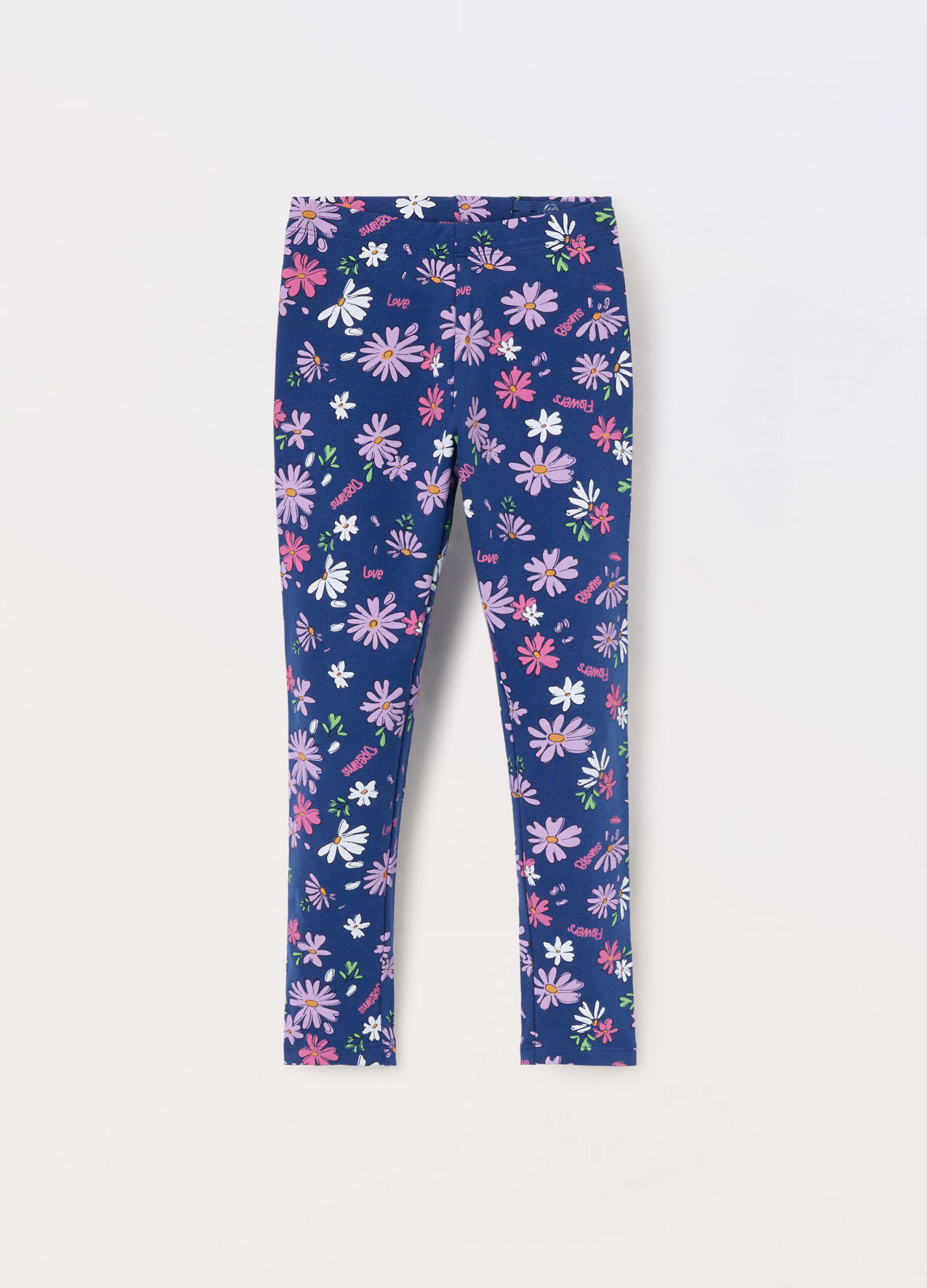 Leggings in french terry di cotone stretch bambina_0
