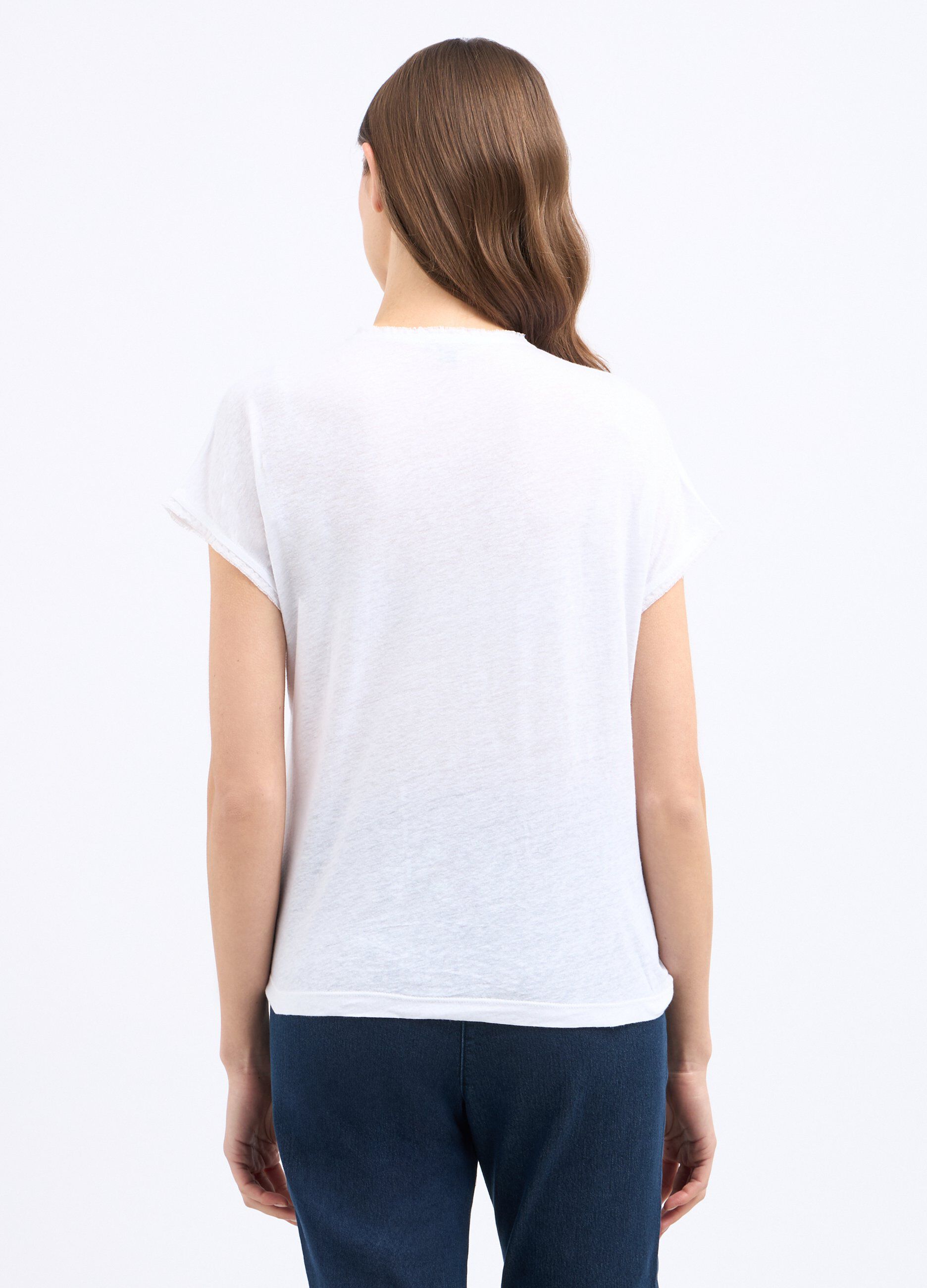 T-shirt in misto lino donna_1