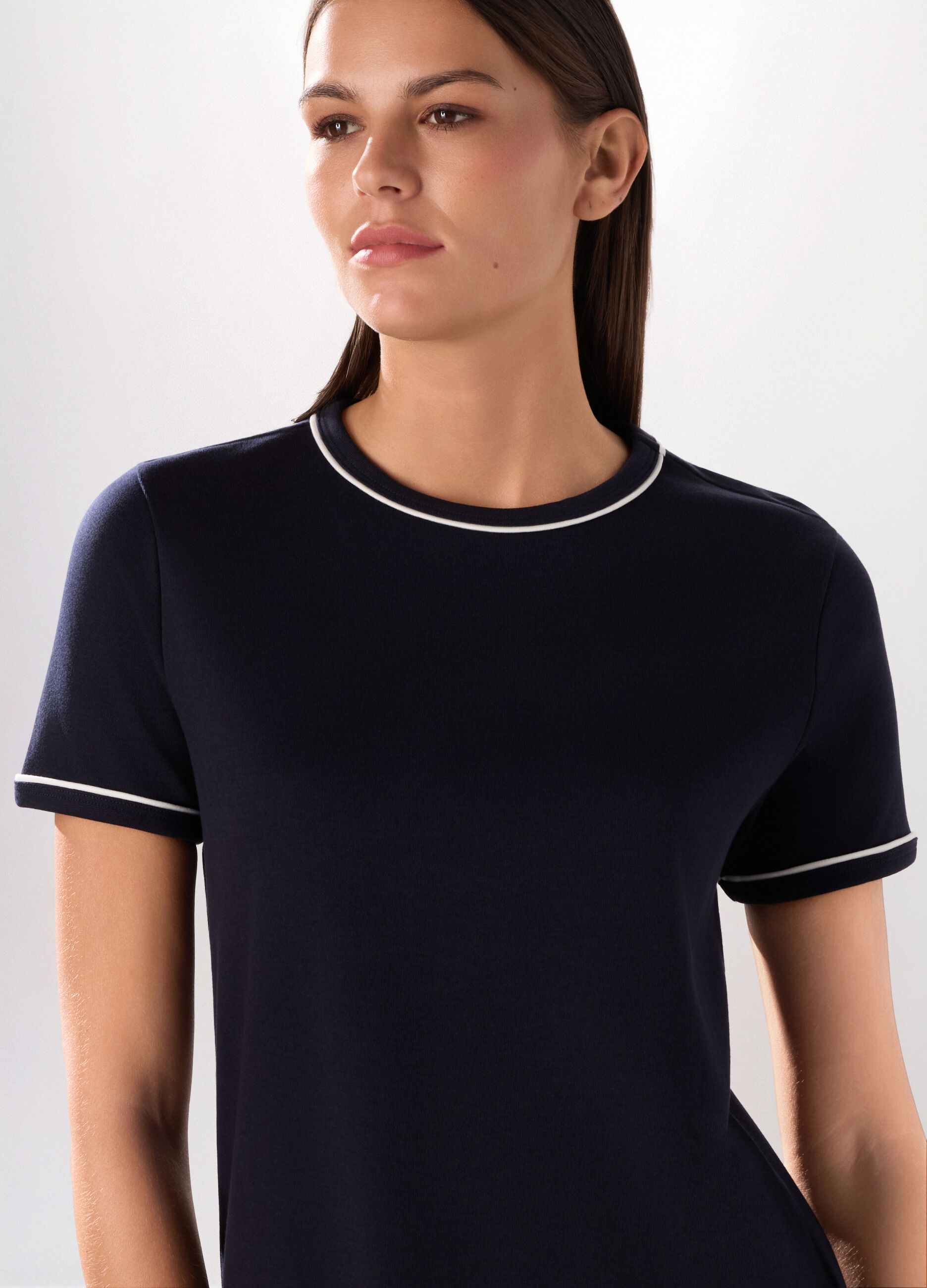 T-shirt in interlock di puro cotone donna_2