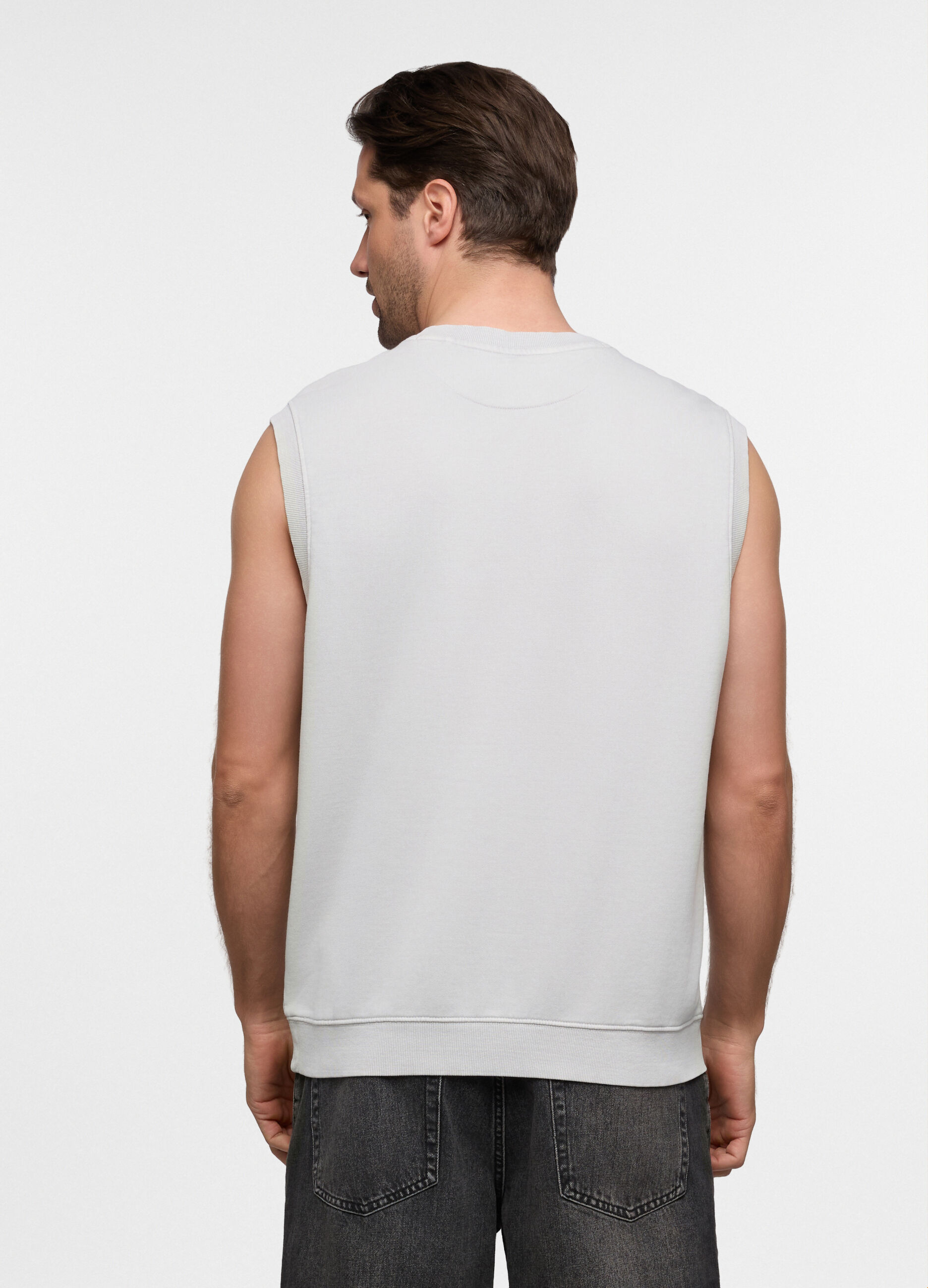 Canotta relaxed fit in misto cotone uomo