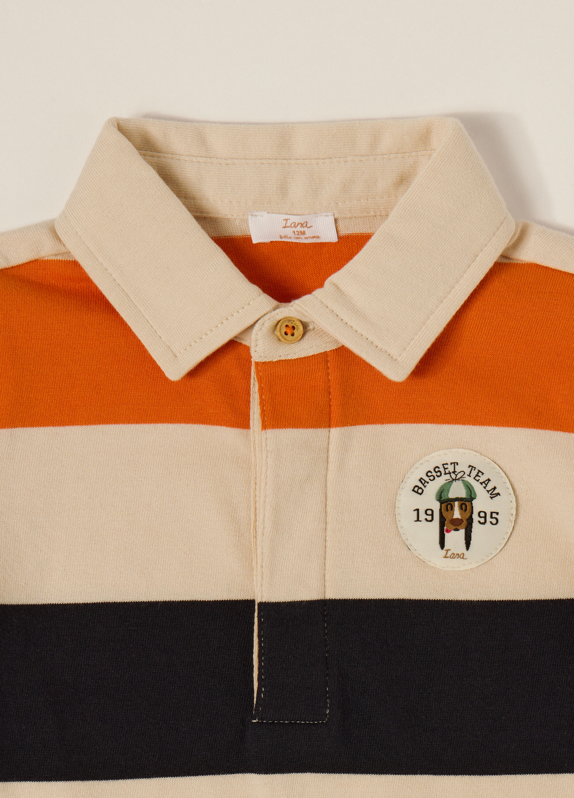 Polo a maniche lunghe in cotone beige_2