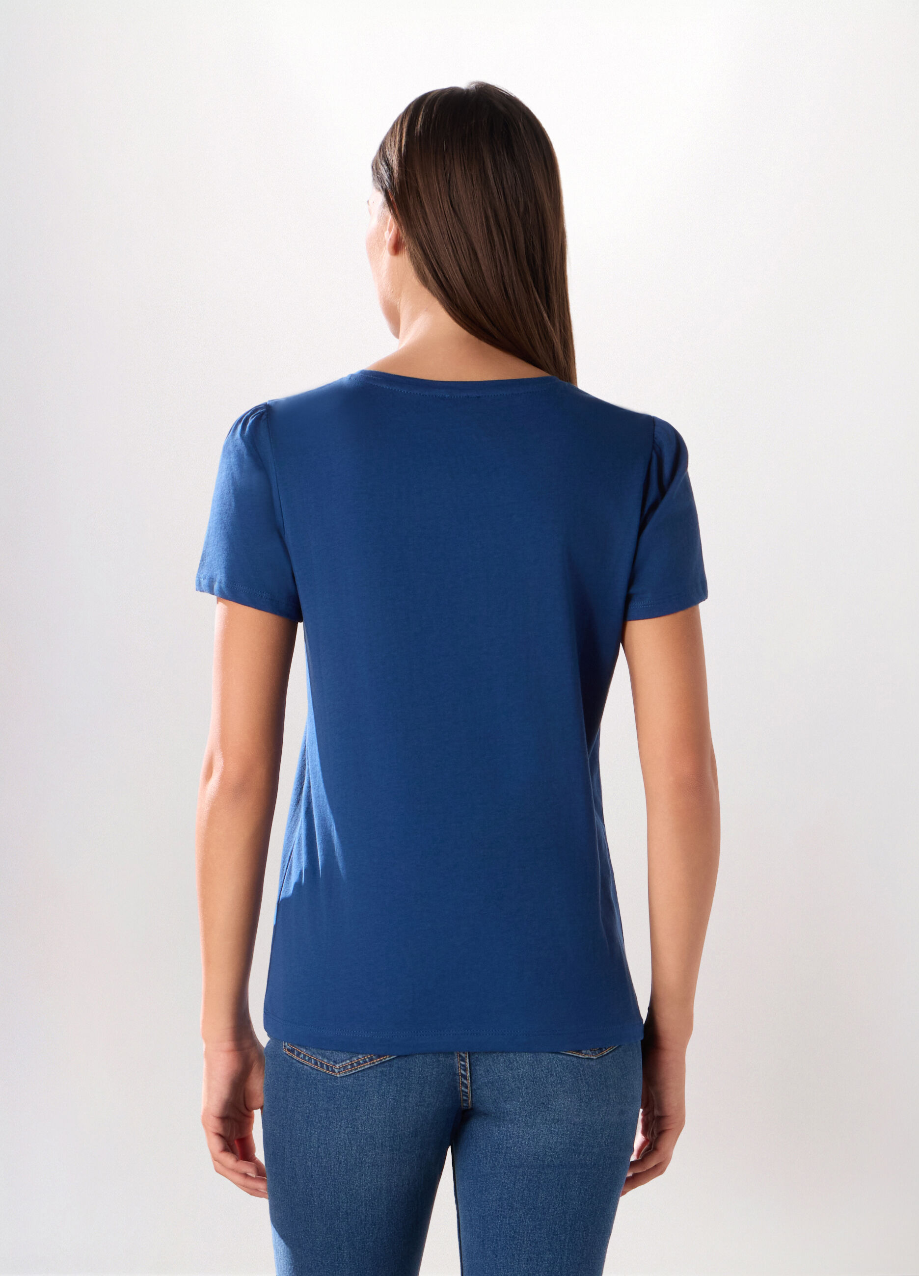 T-shirt in jersey di puro cotone donna_1