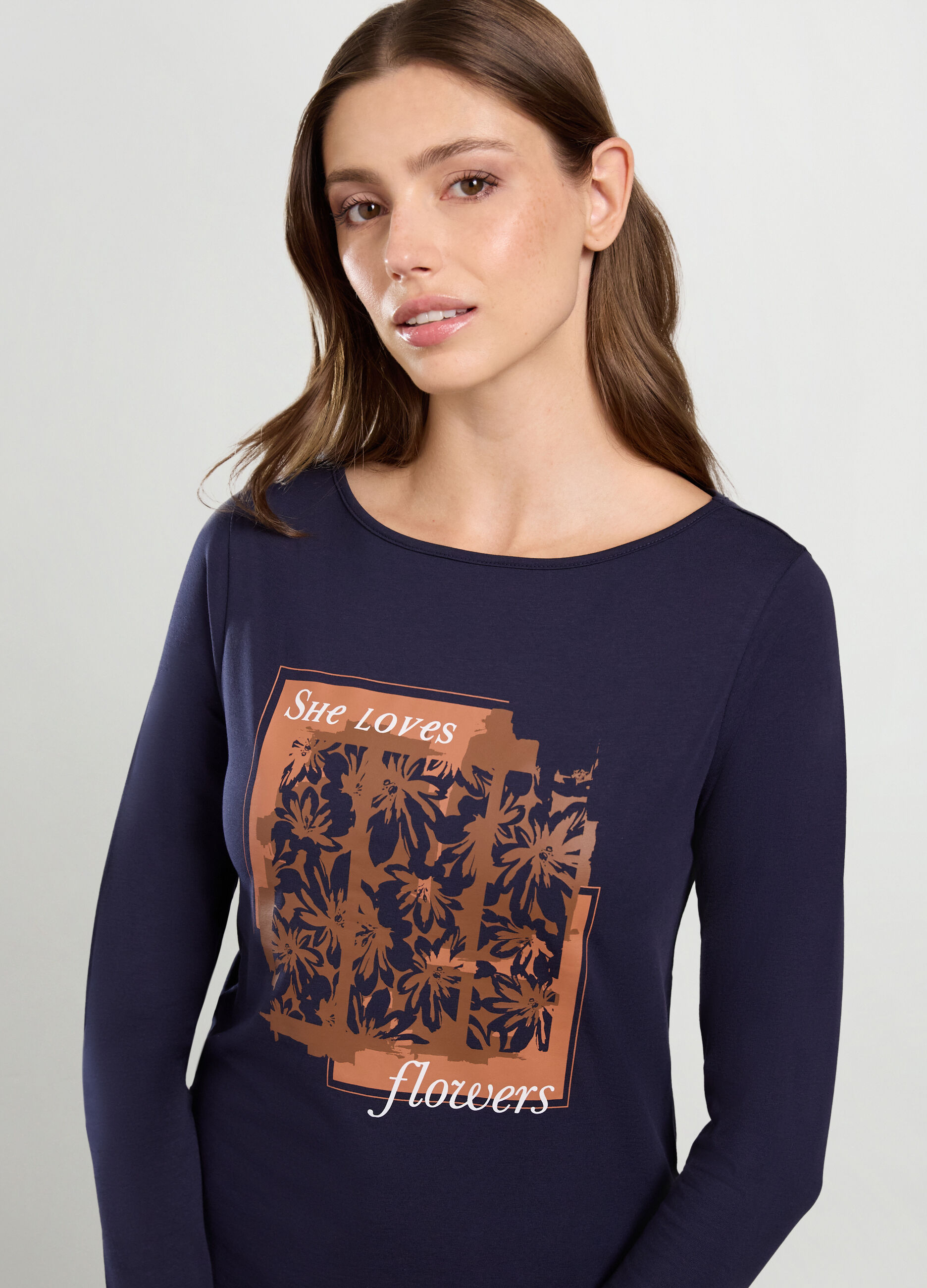 T-shirt in cotone stretch donna_2