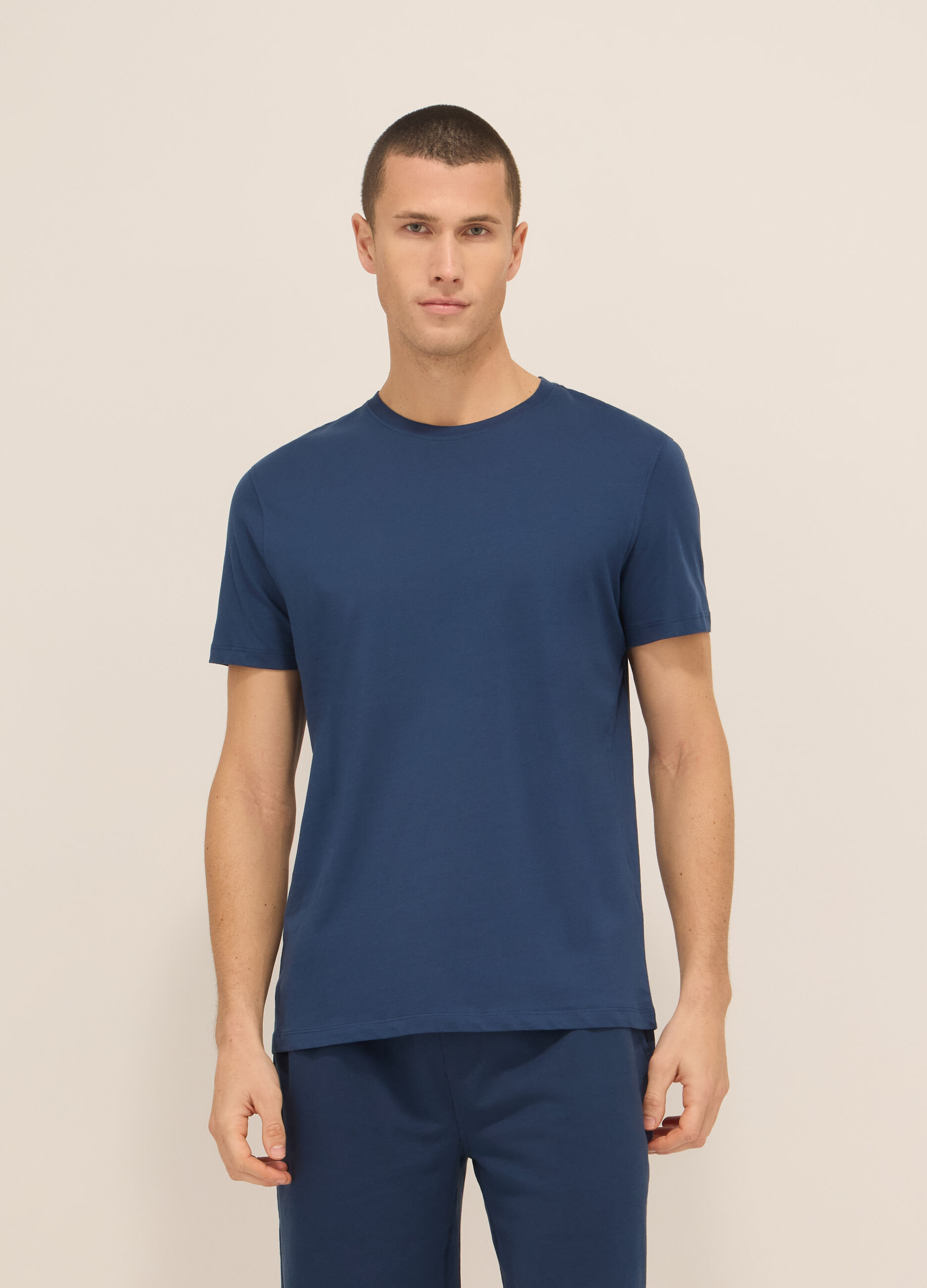 T-shirt girocollo in jersey di cotone uomo