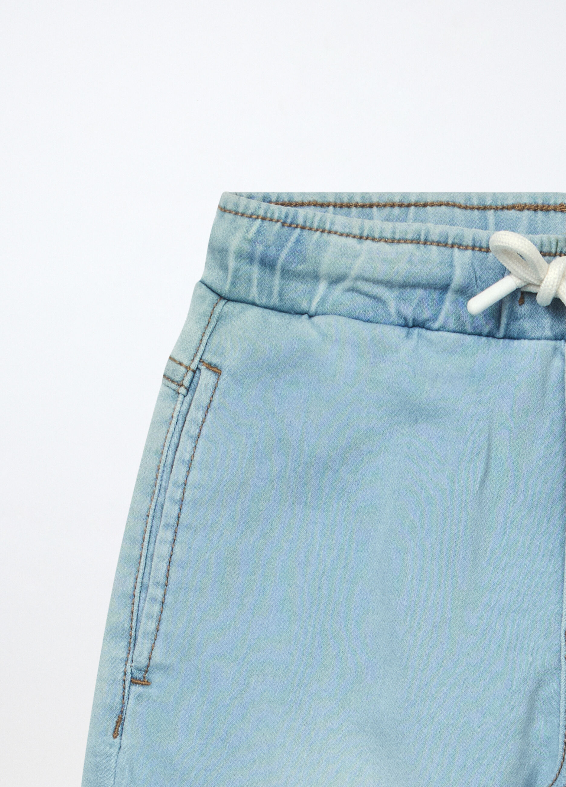 Jeans cargo pullo on in denim mercerizzato bambino_2