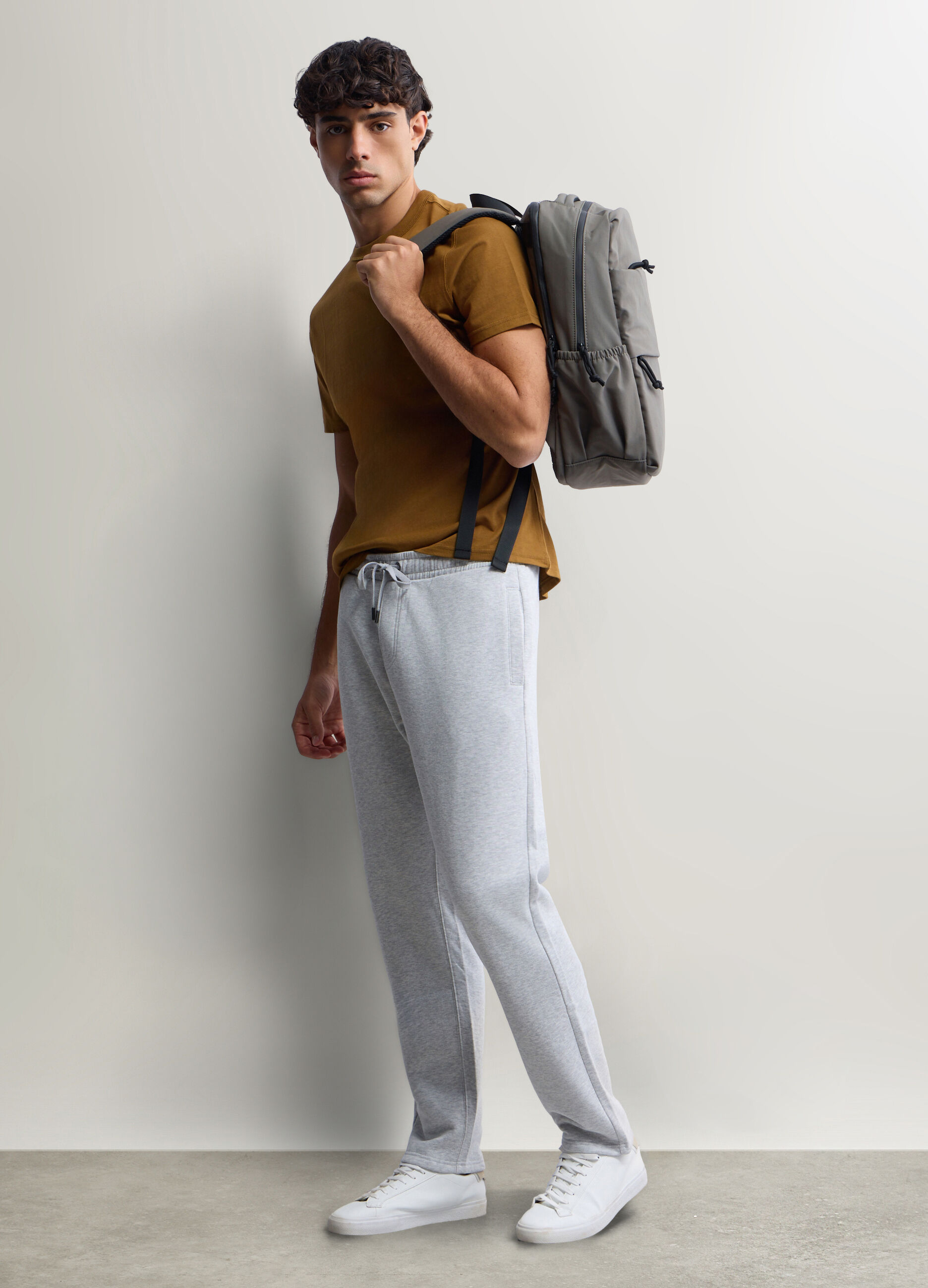 Jogger in felpa misto cotone uomo_0