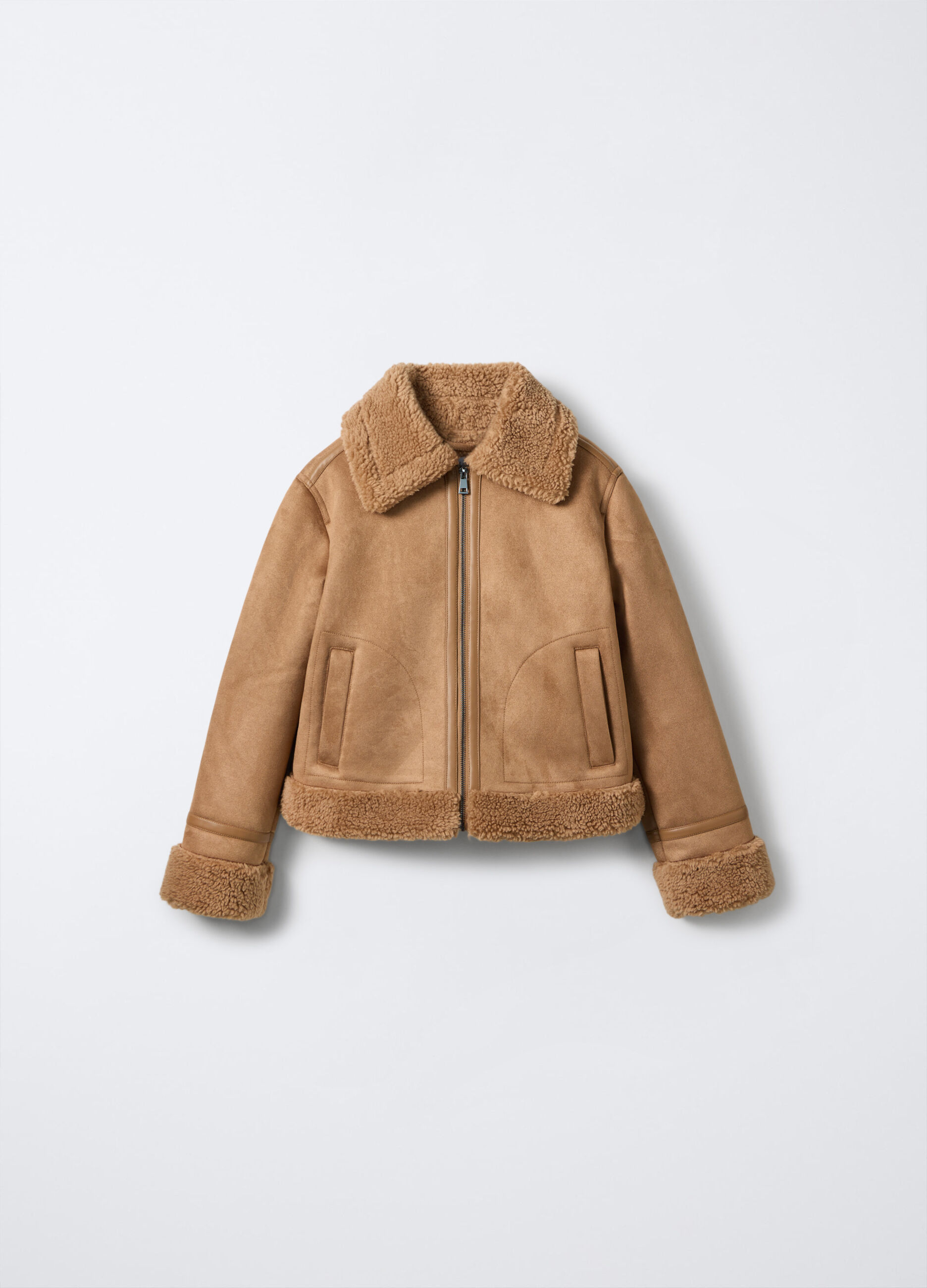 Giacca in montone eco pelle fit regular ragazza_0