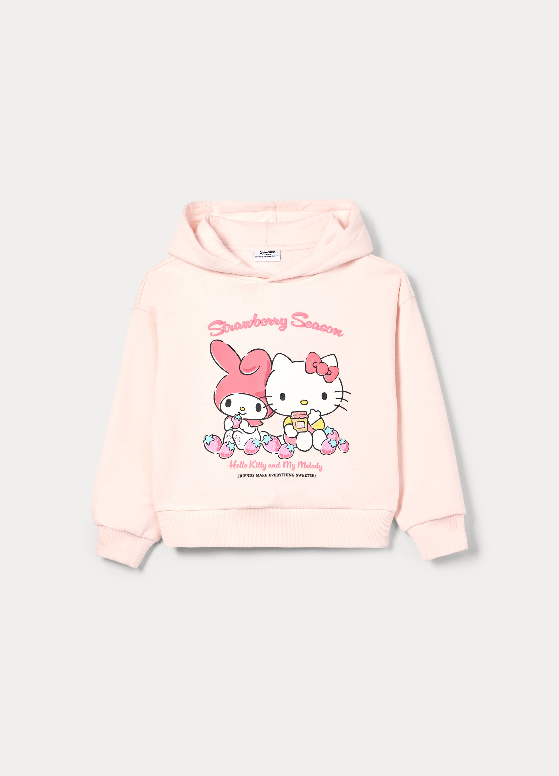 Felpa Hello Kitty con cappuccio misto cotone bambina_0