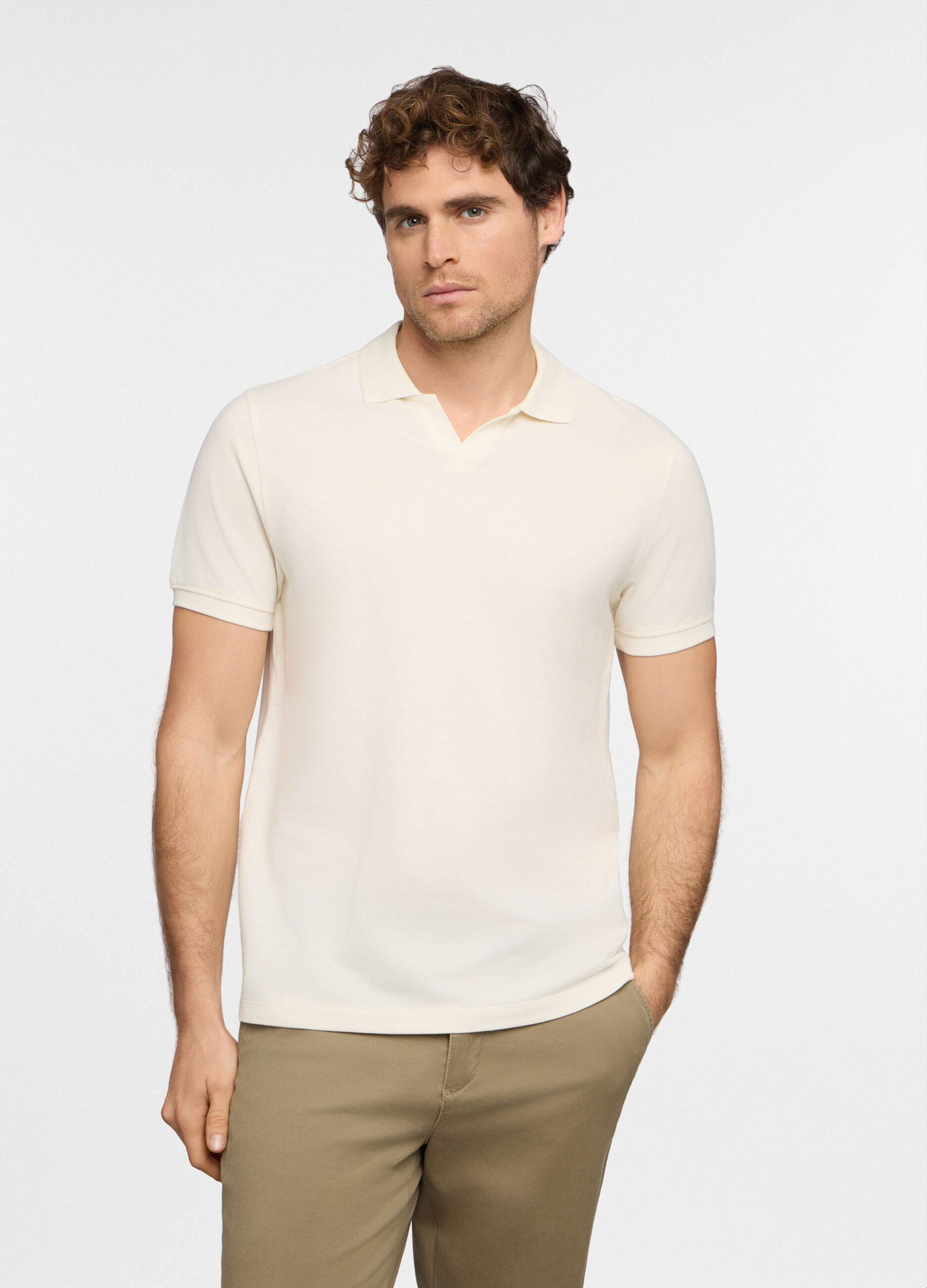 Polo maniche corte in piquet di cotone uomo_0