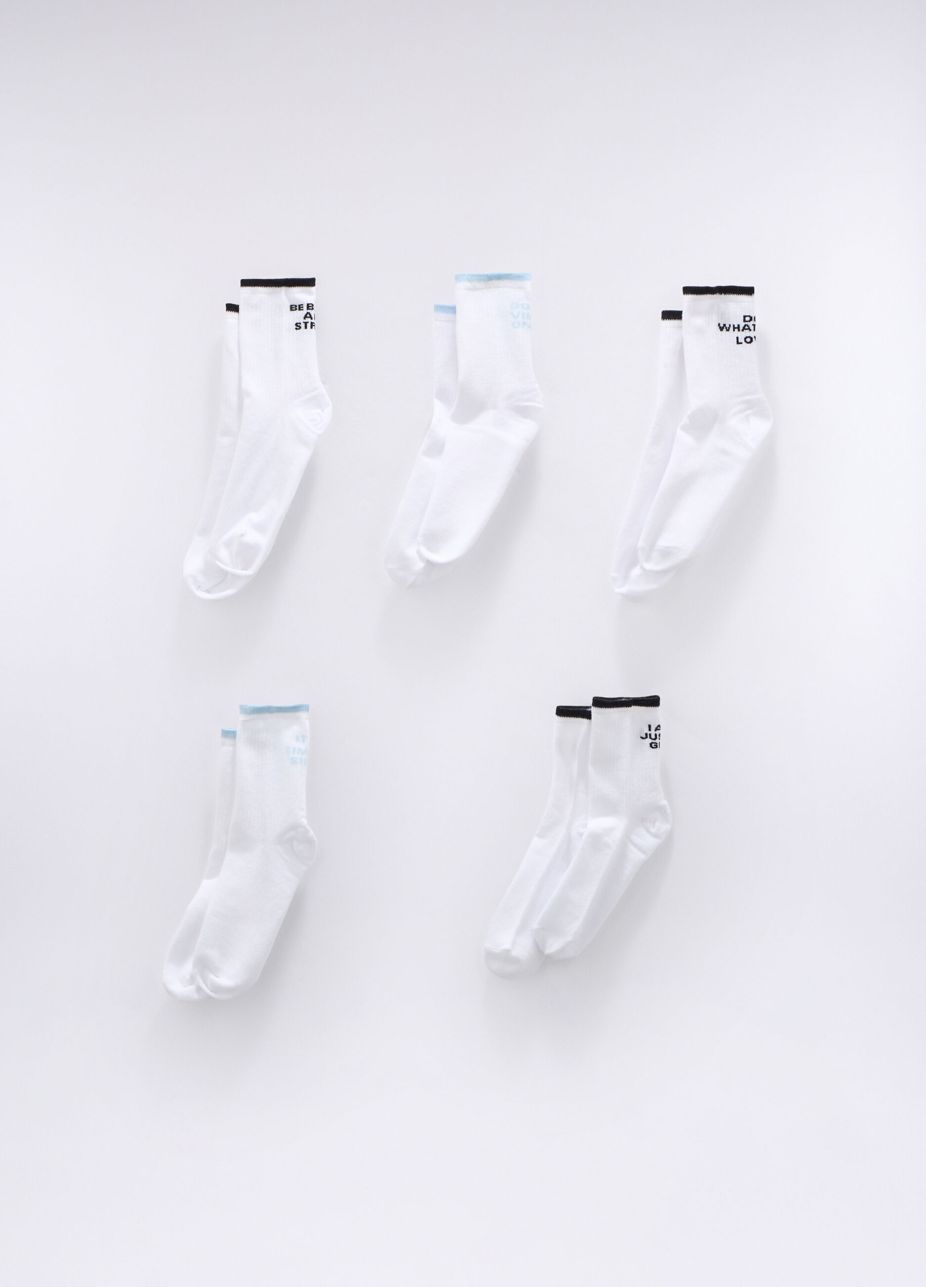 Pack 5 calze in jersey di cotone stretch donna_0