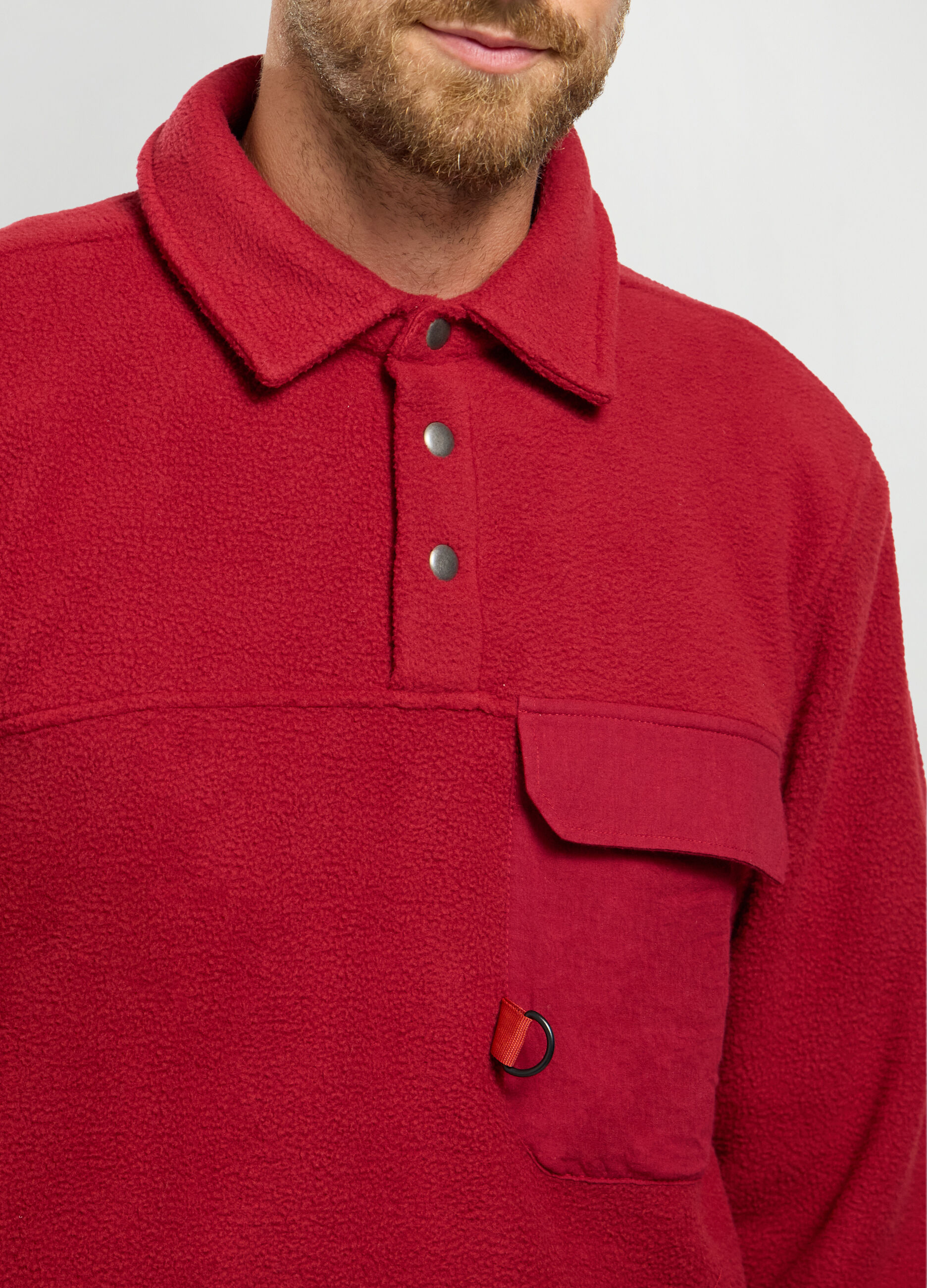 Felpa in pile con colletto uomo_2