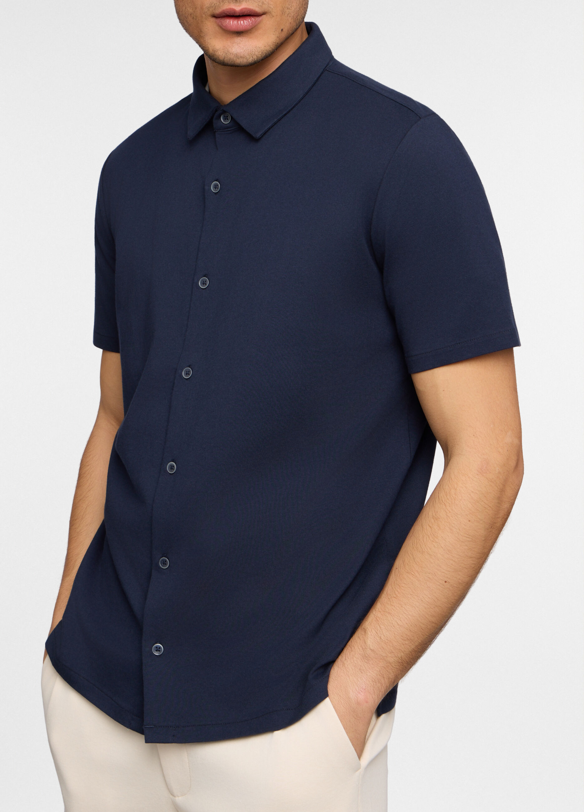 Camicia a maniche corte in jersey di cotone uomo