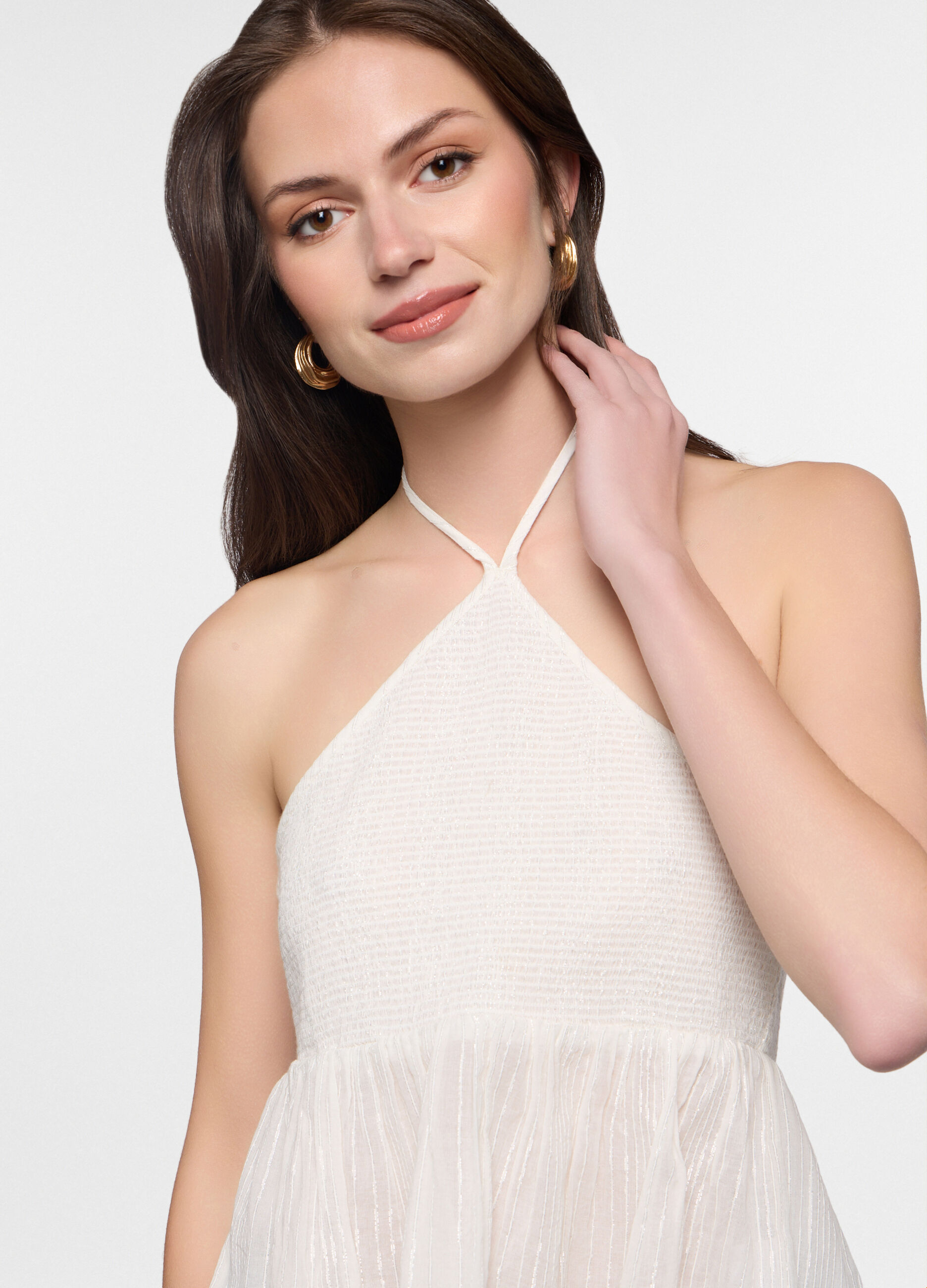 Top slim fit in cotone e filo lurex donna_2