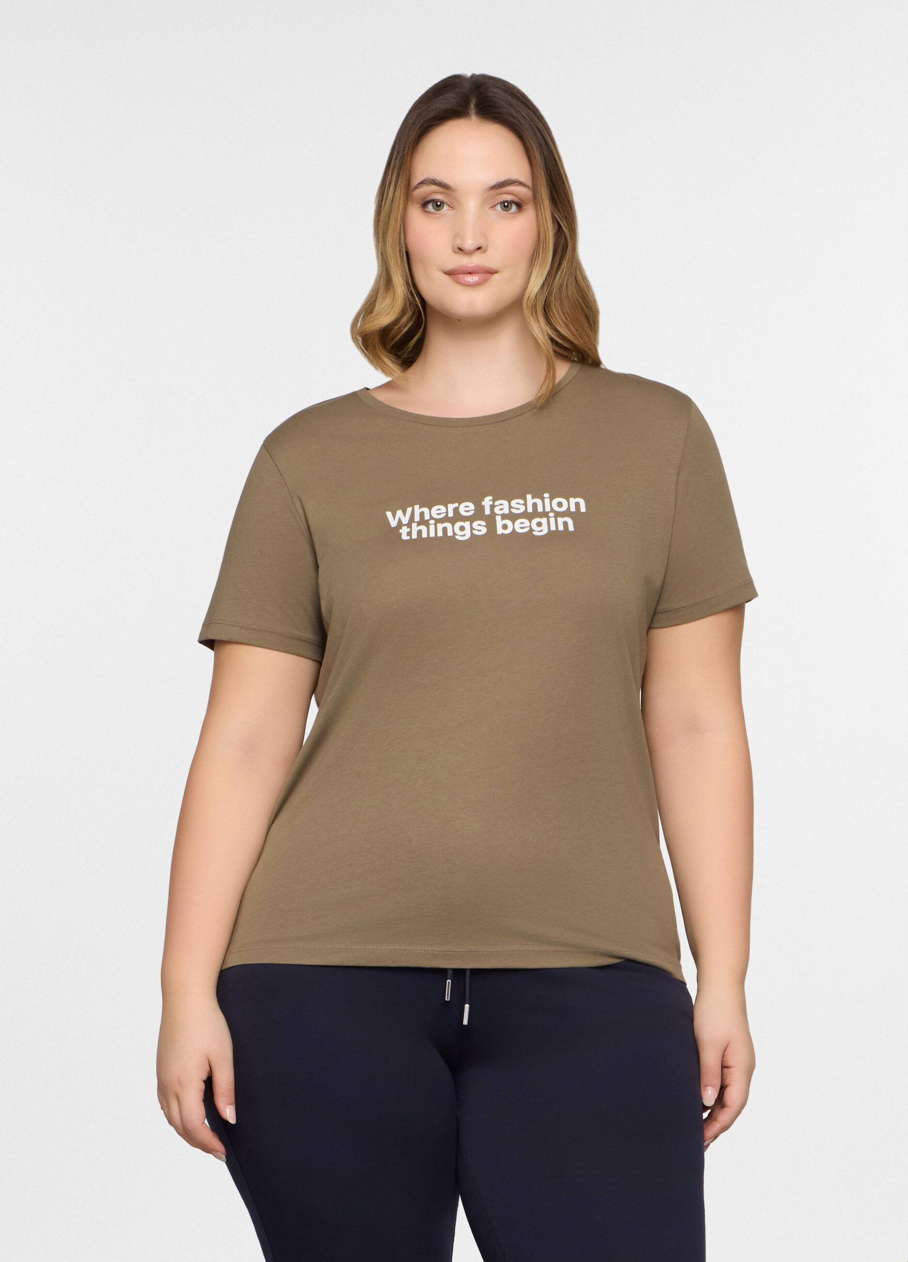 T-shirt girocollo donna curvy_0