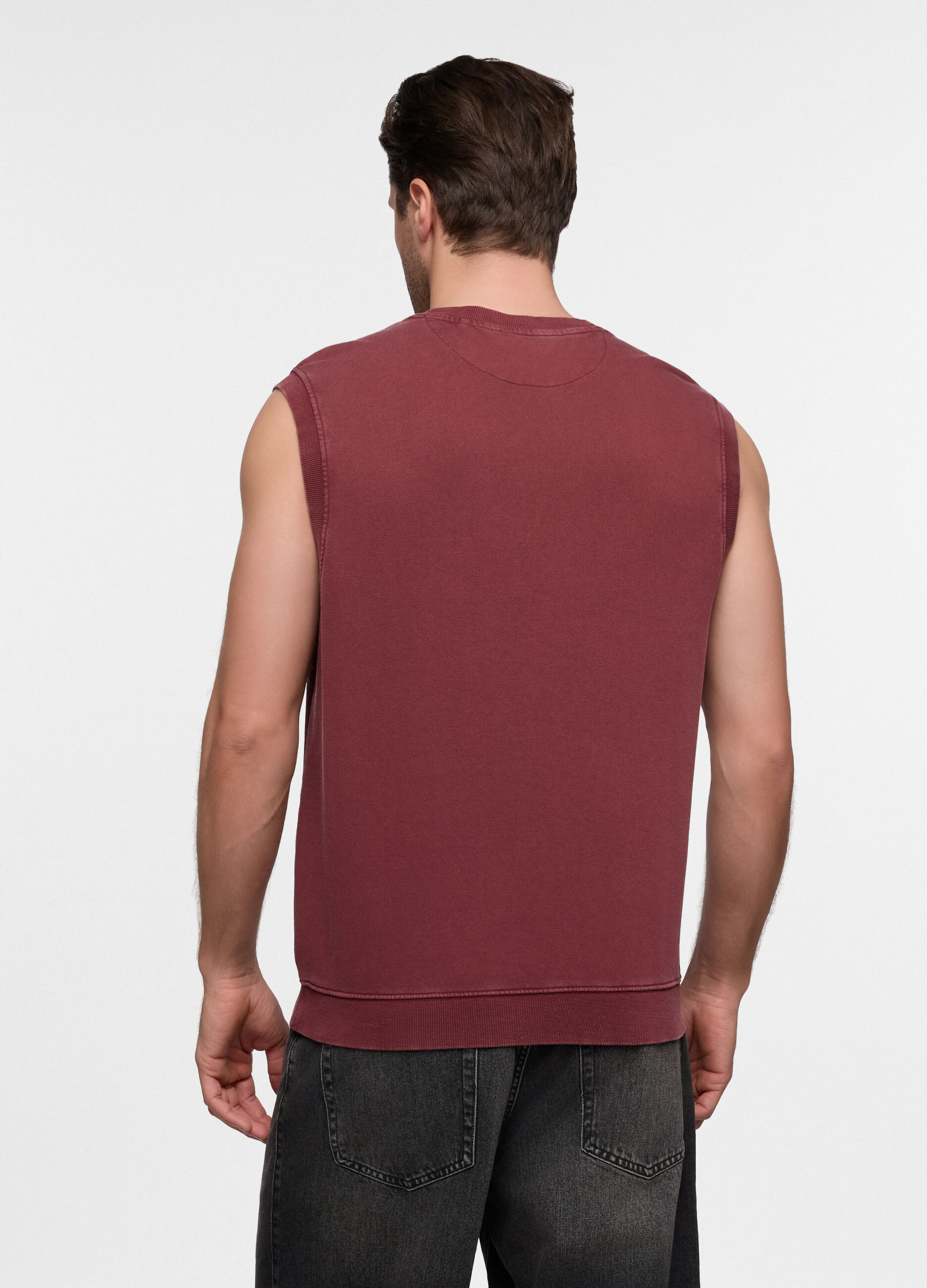 Canotta relaxed fit in misto cotone uomo