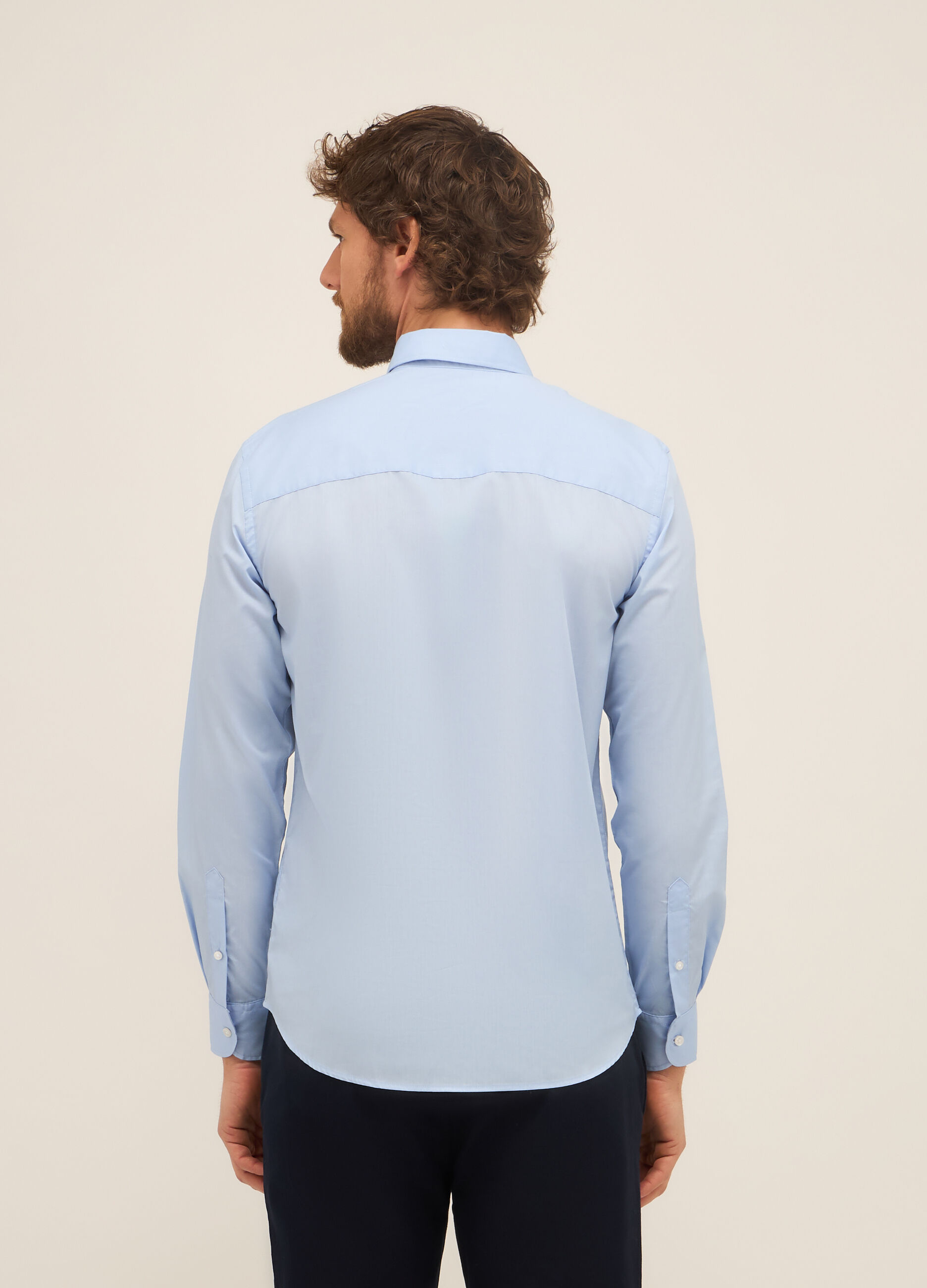 Camicia slim fit button-down in misto cotone uomo