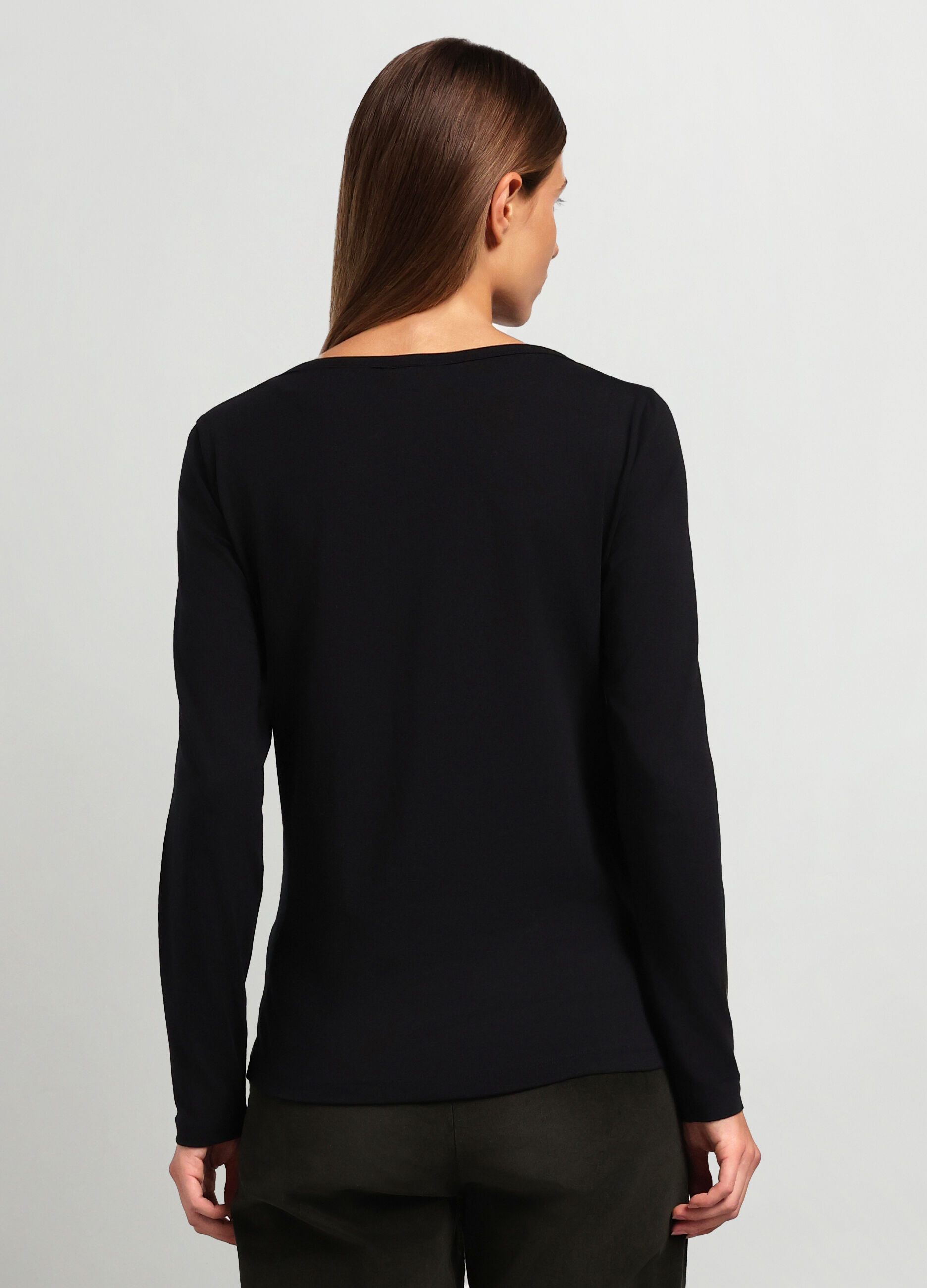 T-shirt in jersey di cotone stretch donna _1