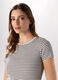 T-shirt a righe in costina di cotone stretch donna_2