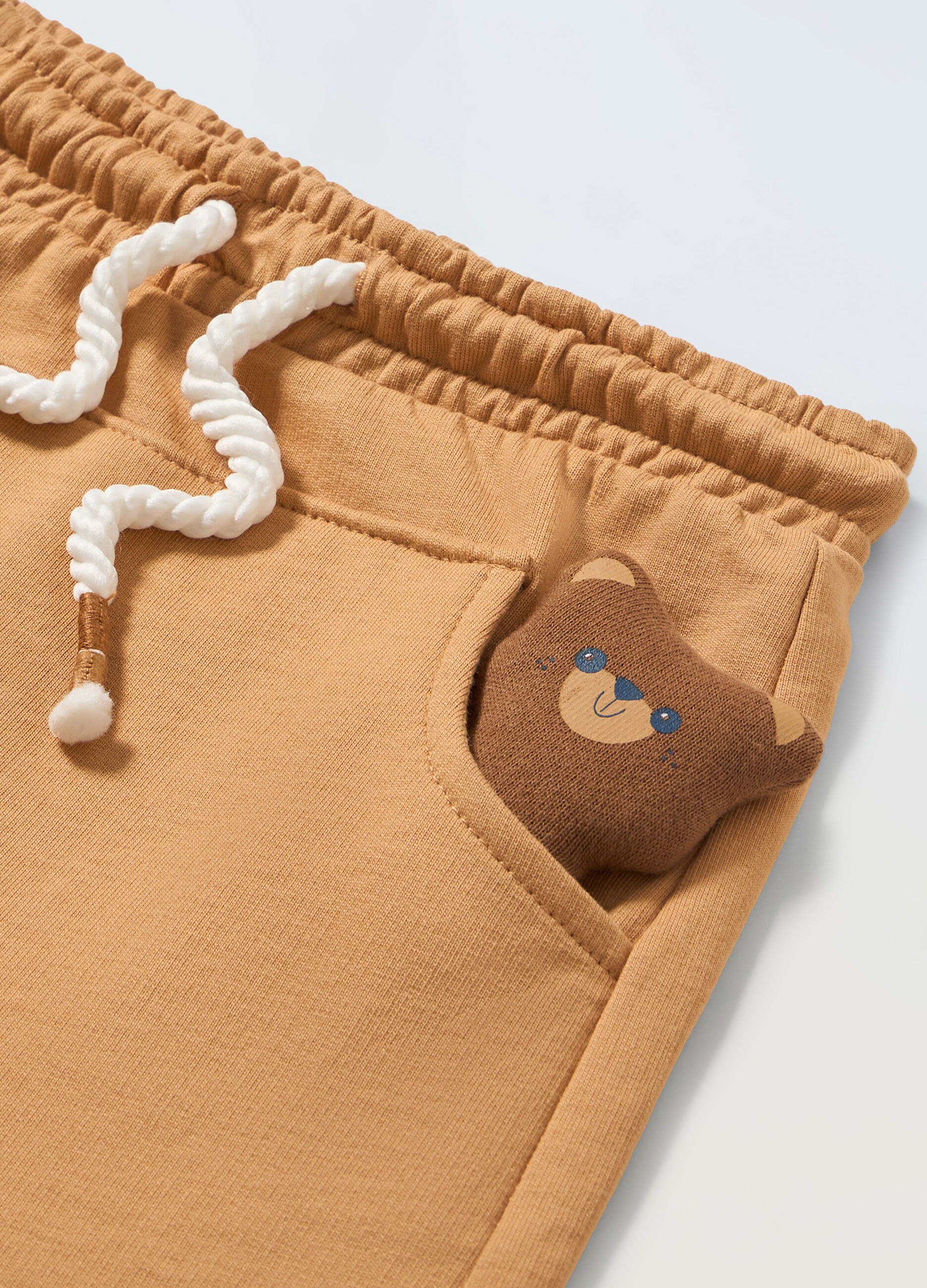 Jogger in puro cotone con applicazione neonato_1